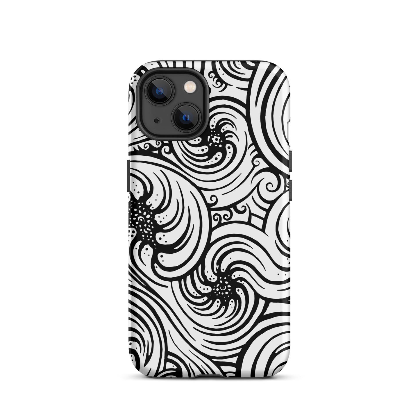 Tough Case for iPhone® : Cosmic Swirl - White w/ Black print