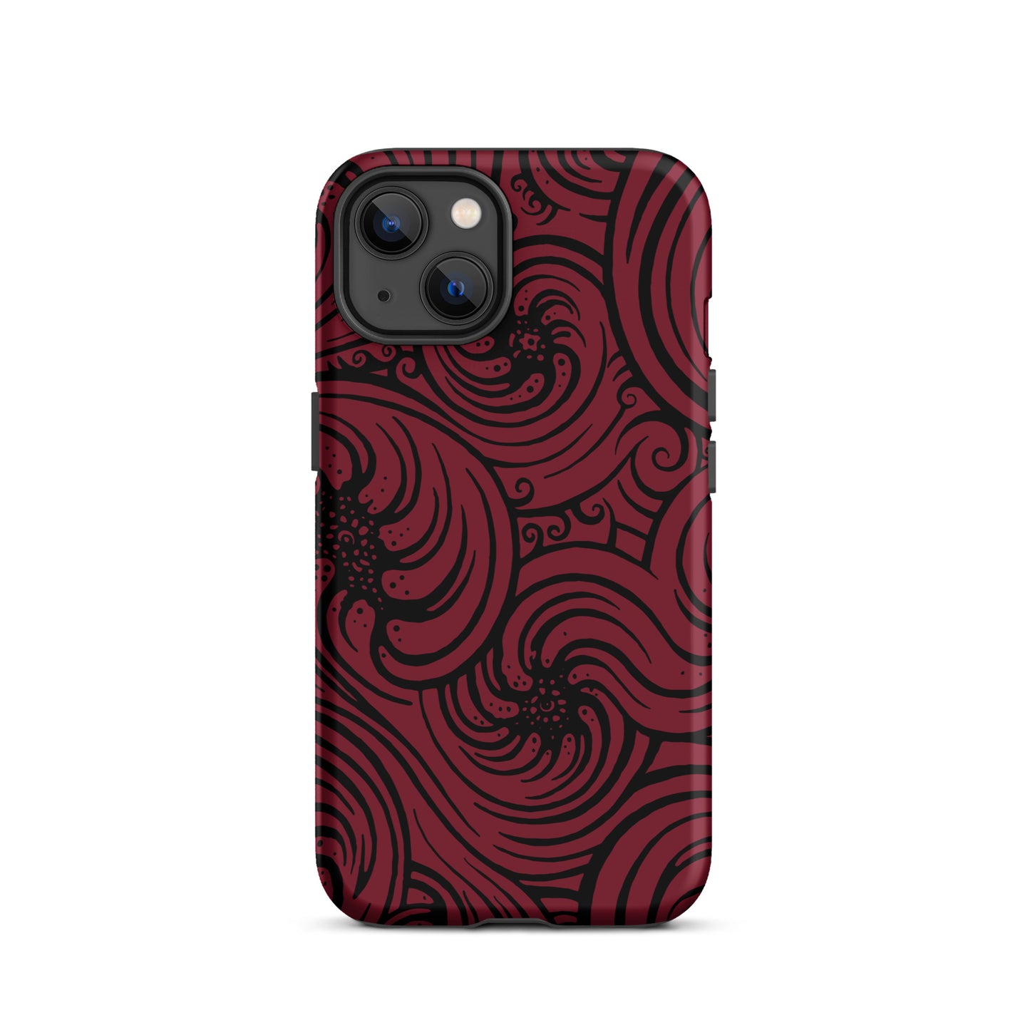 Tough Case for iPhone® : Cosmic Swirl - Red w/ Black print