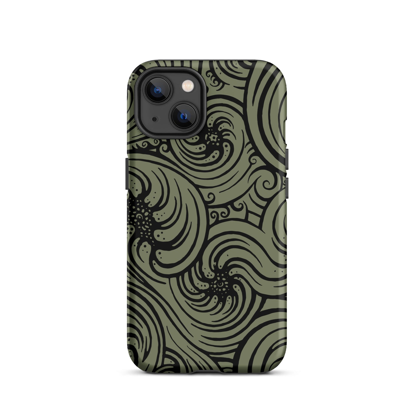 Tough Case for iPhone® : Cosmic Swirl - Sage w/ Black print