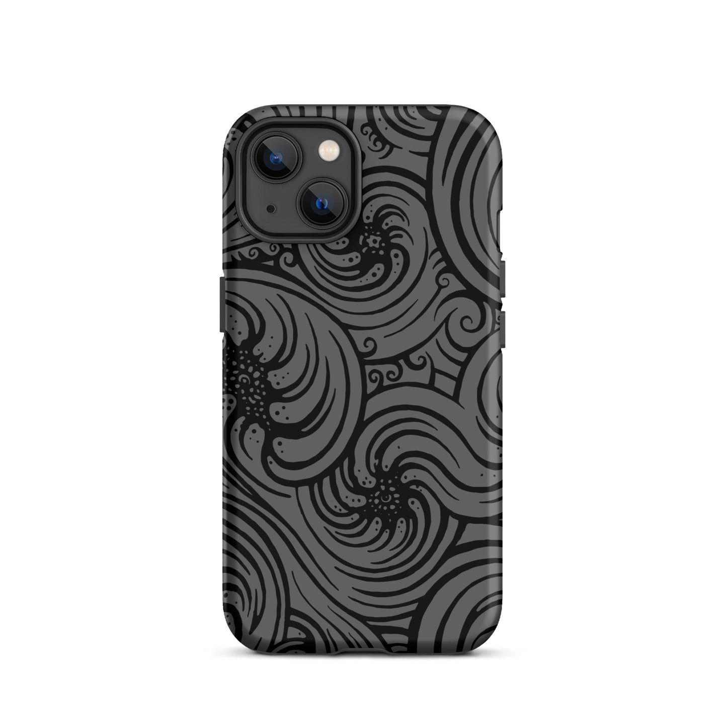 Tough Case for iPhone® : Cosmic Swirl - Gray w/ Black print