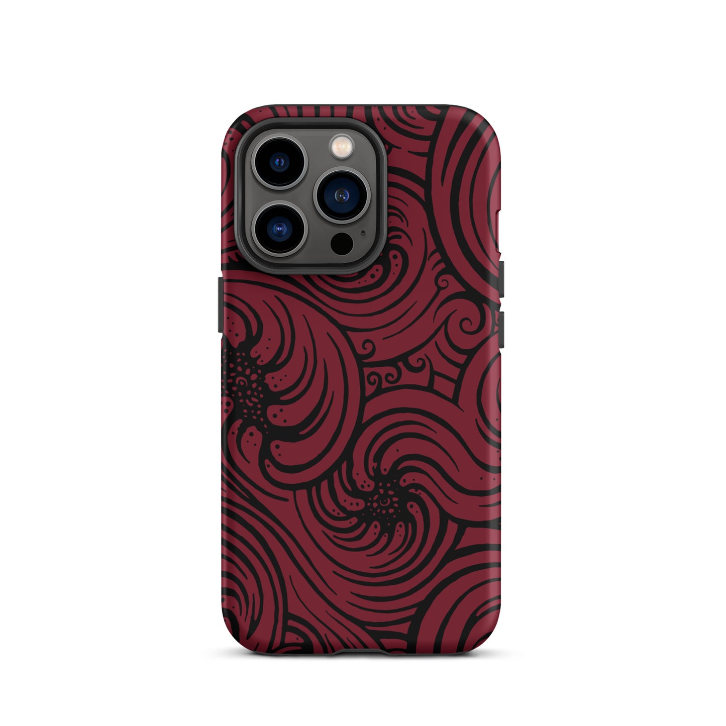 Tough Case for iPhone® : Cosmic Swirl - Red w/ Black print