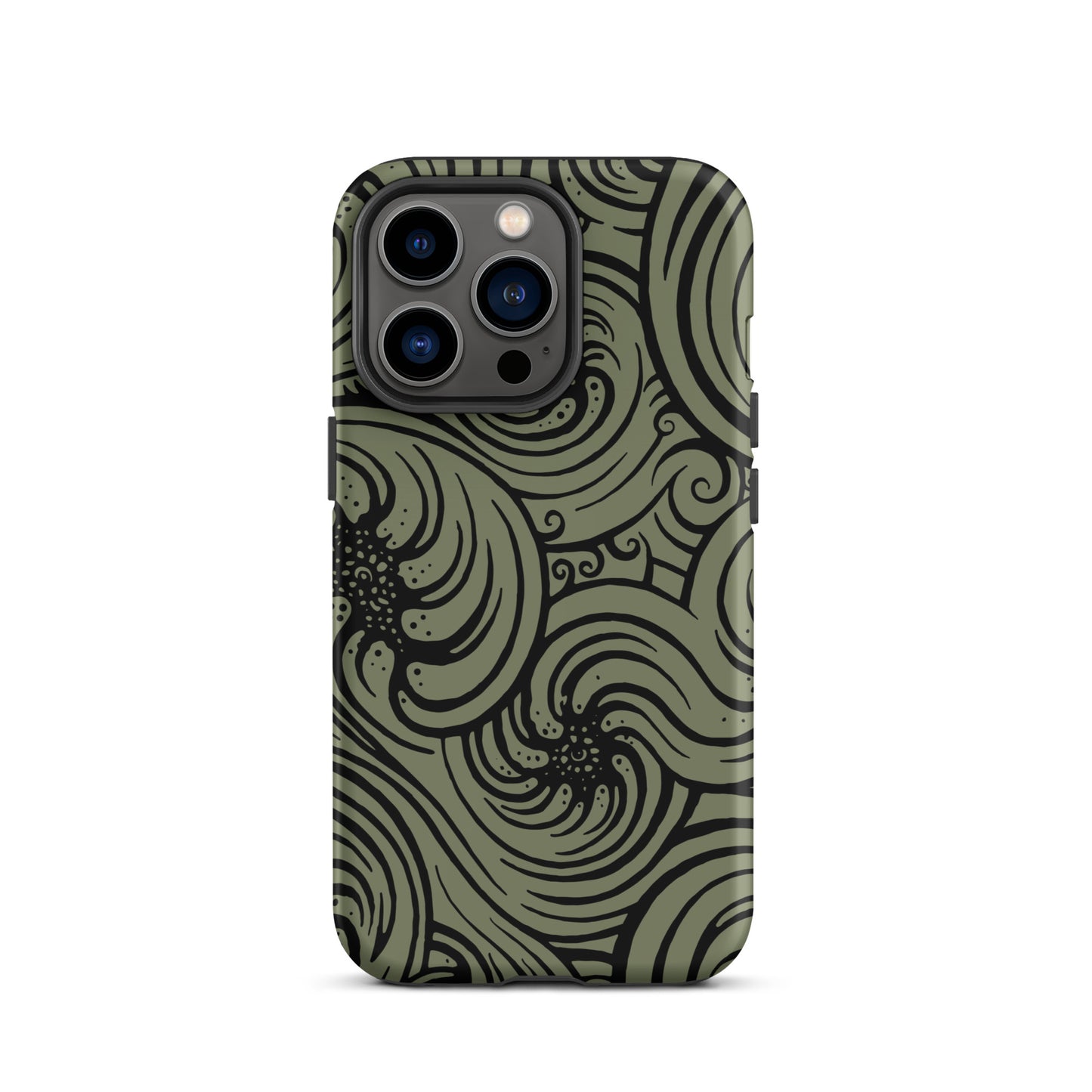 Tough Case for iPhone® : Cosmic Swirl - Sage w/ Black print