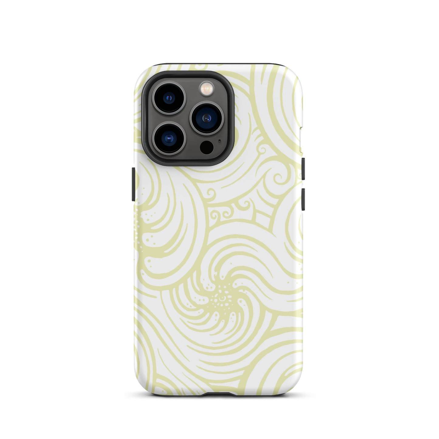 Tough Case for iPhone® : Cosmic Swirl - White w/ Cream print