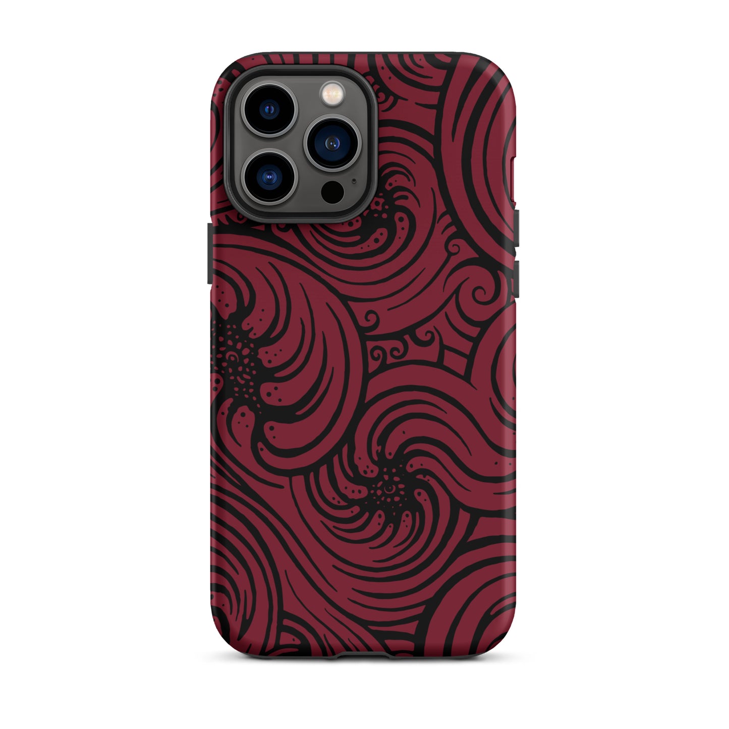 Tough Case for iPhone® : Cosmic Swirl - Red w/ Black print