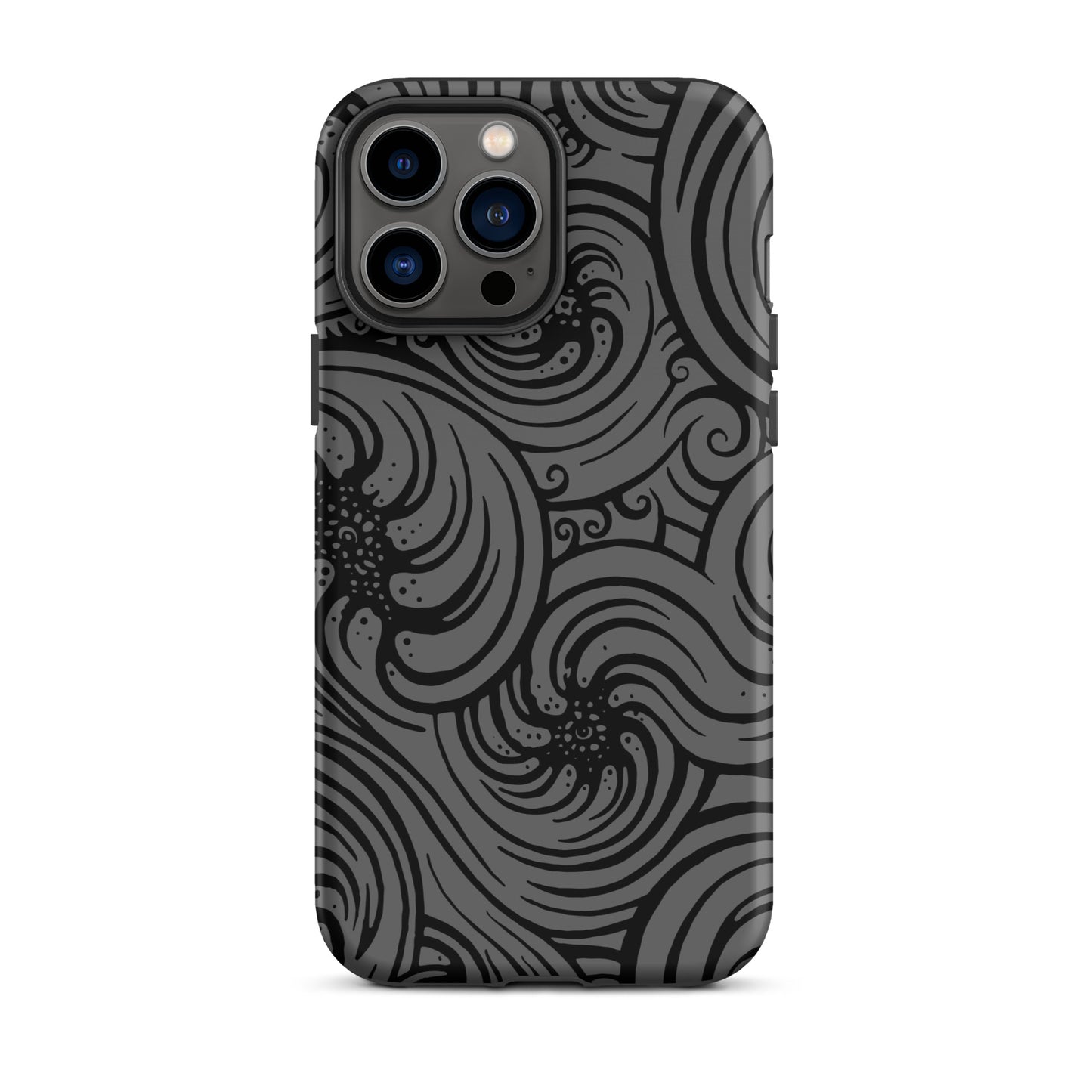 Tough Case for iPhone® : Cosmic Swirl - Gray w/ Black print