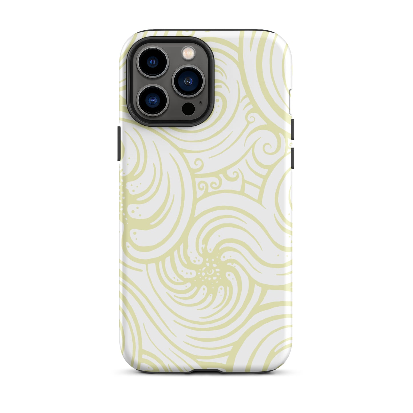 Tough Case for iPhone® : Cosmic Swirl - White w/ Cream print