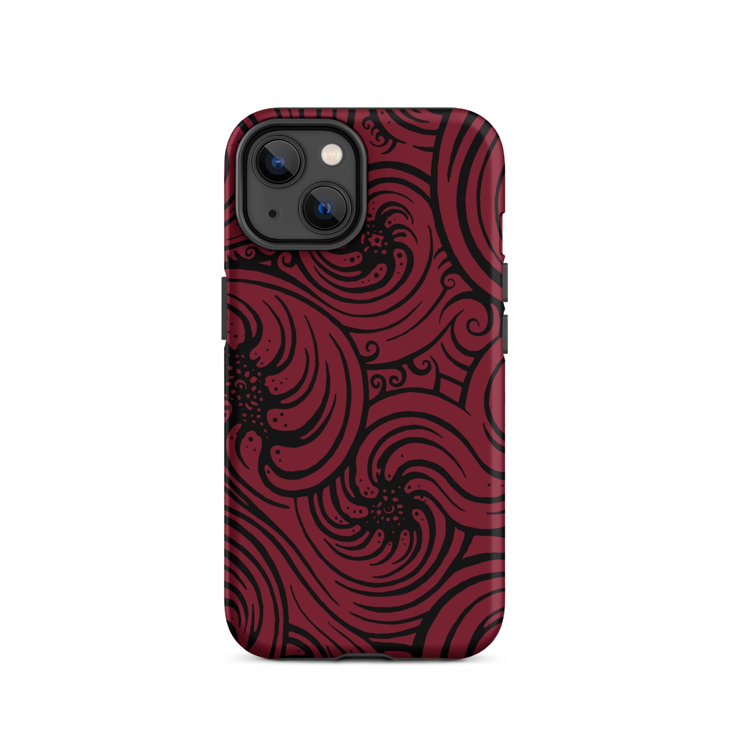 Tough Case for iPhone® : Cosmic Swirl - Red w/ Black print