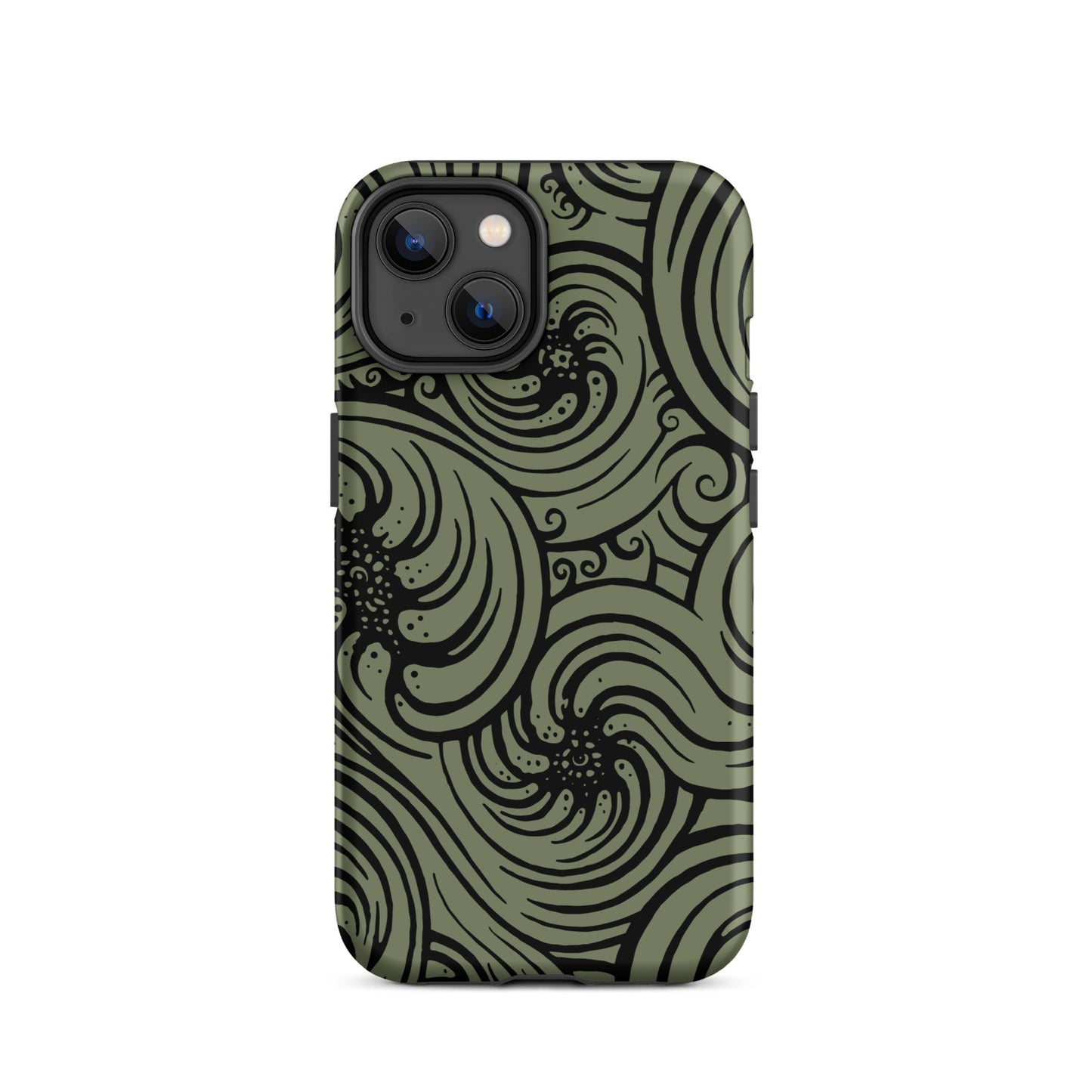 Tough Case for iPhone® : Cosmic Swirl - Sage w/ Black print