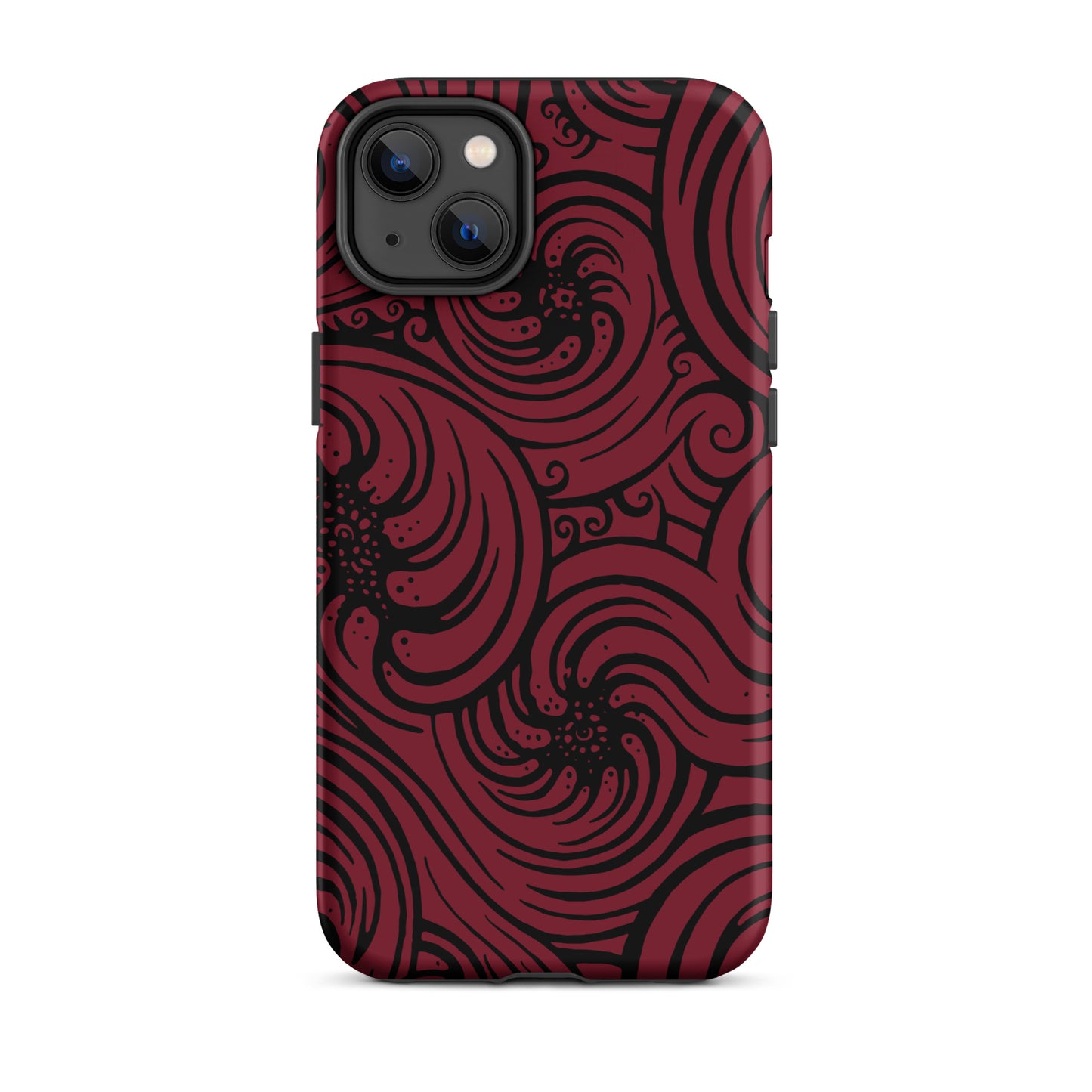 Tough Case for iPhone® : Cosmic Swirl - Red w/ Black print