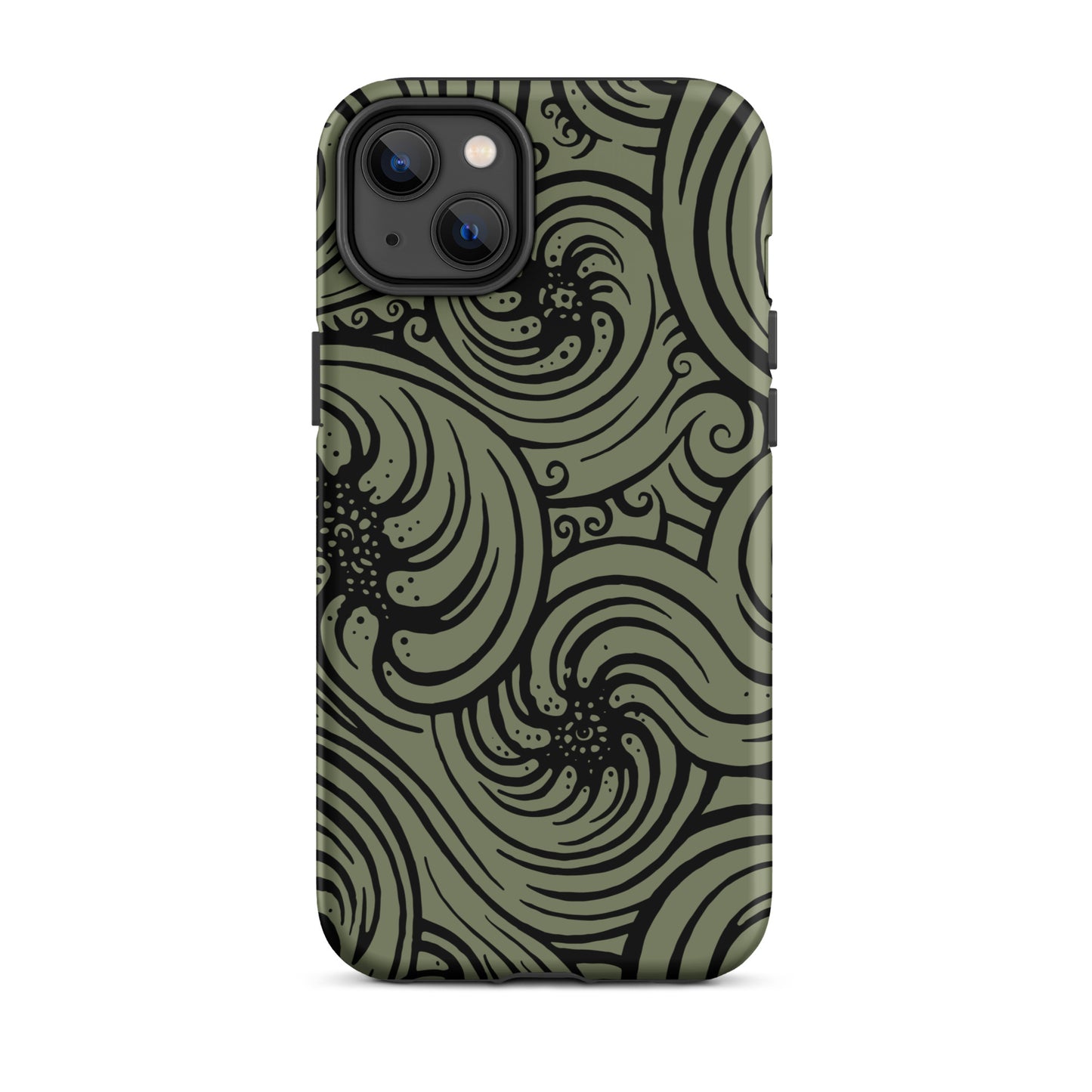 Tough Case for iPhone® : Cosmic Swirl - Sage w/ Black print