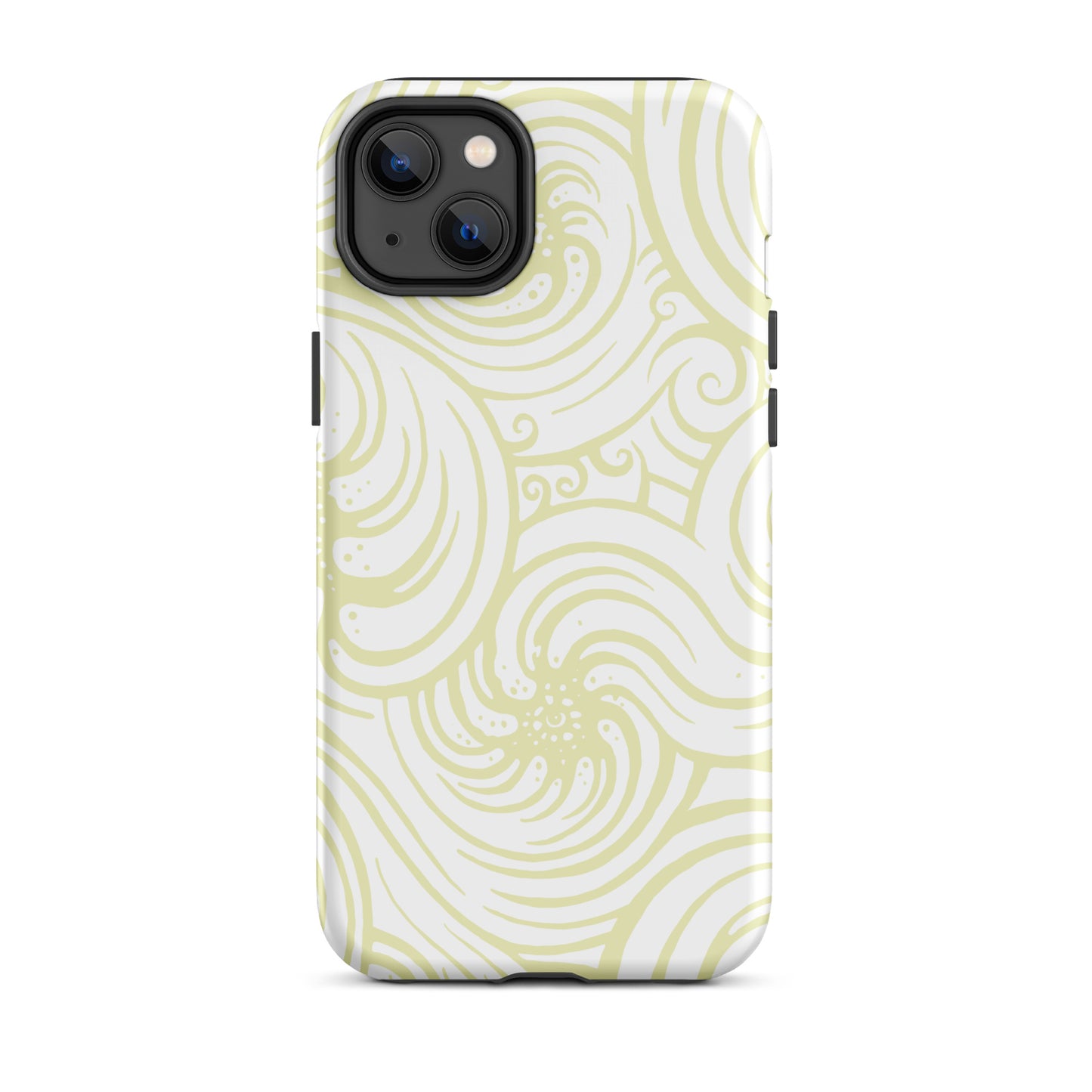 Tough Case for iPhone® : Cosmic Swirl - White w/ Cream print