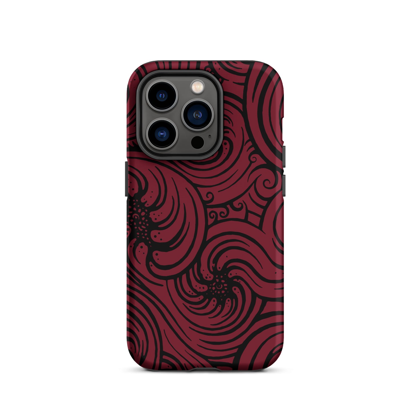 Tough Case for iPhone® : Cosmic Swirl - Red w/ Black print