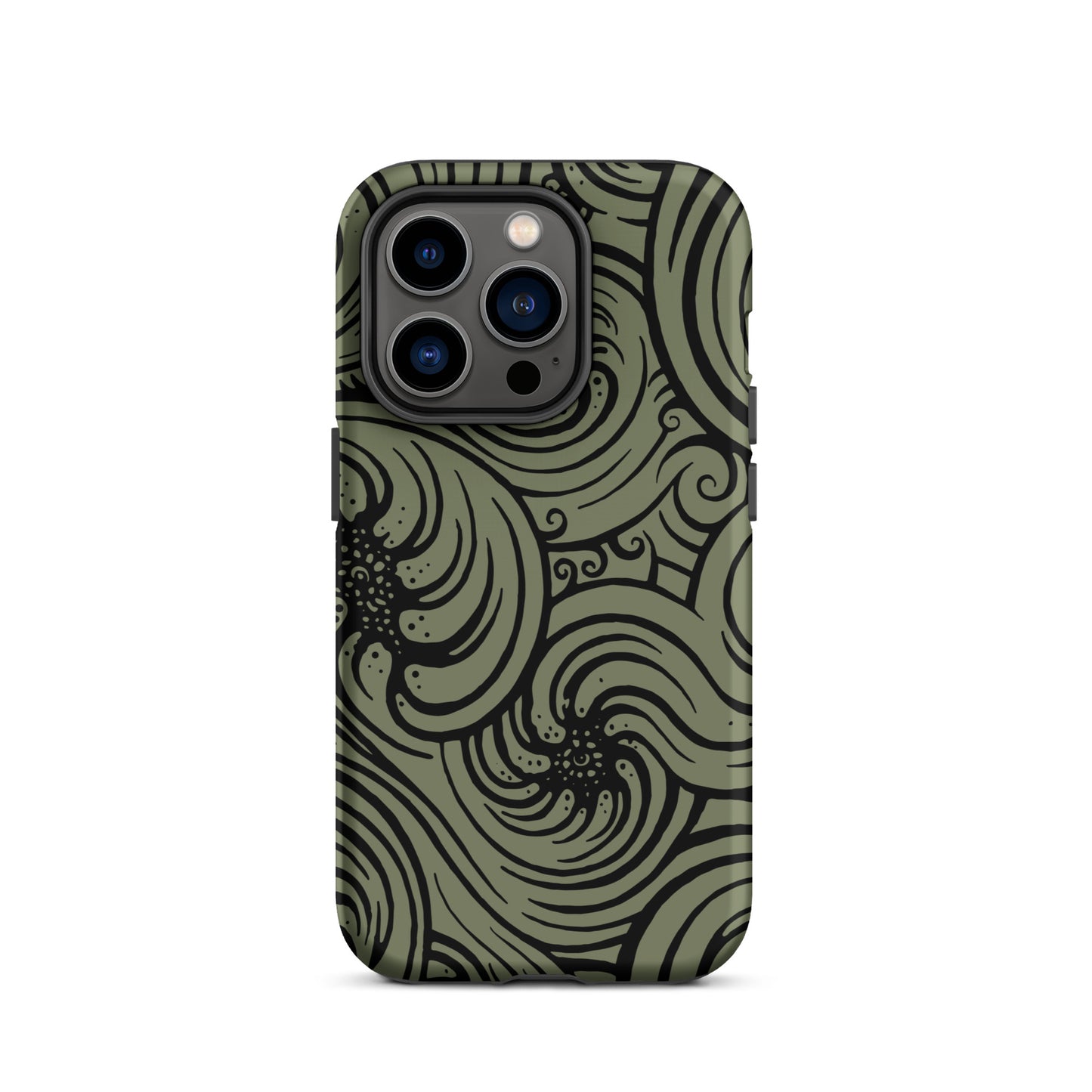 Tough Case for iPhone® : Cosmic Swirl - Sage w/ Black print