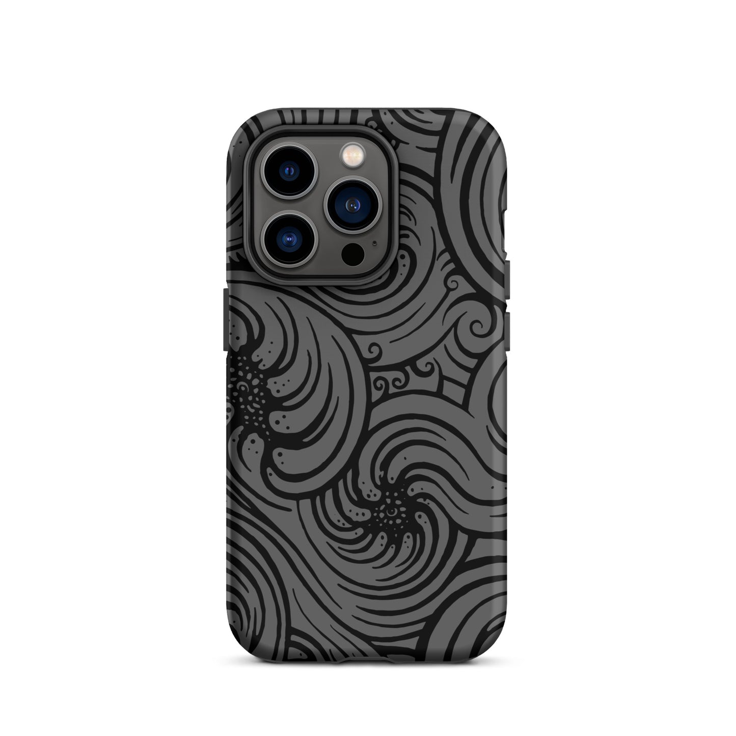 Tough Case for iPhone® : Cosmic Swirl - Gray w/ Black print