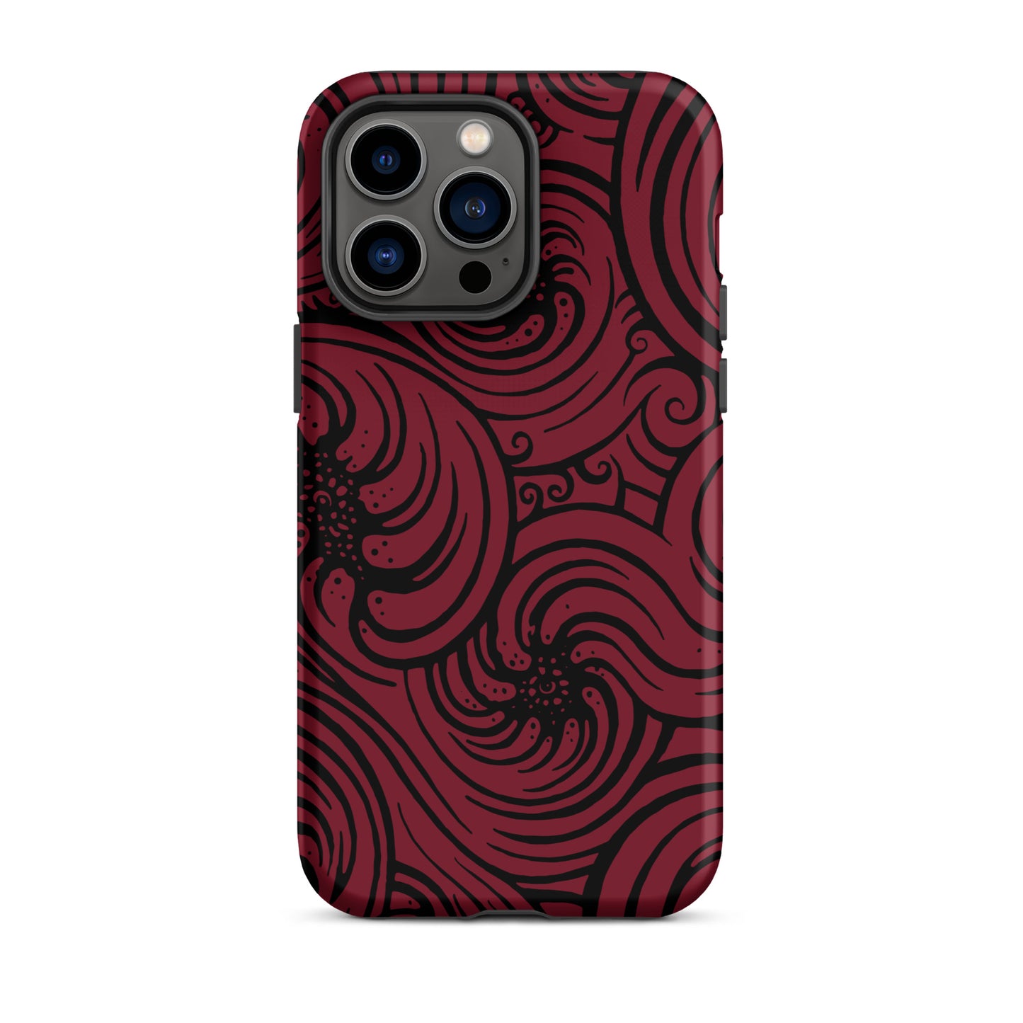 Tough Case for iPhone® : Cosmic Swirl - Red w/ Black print