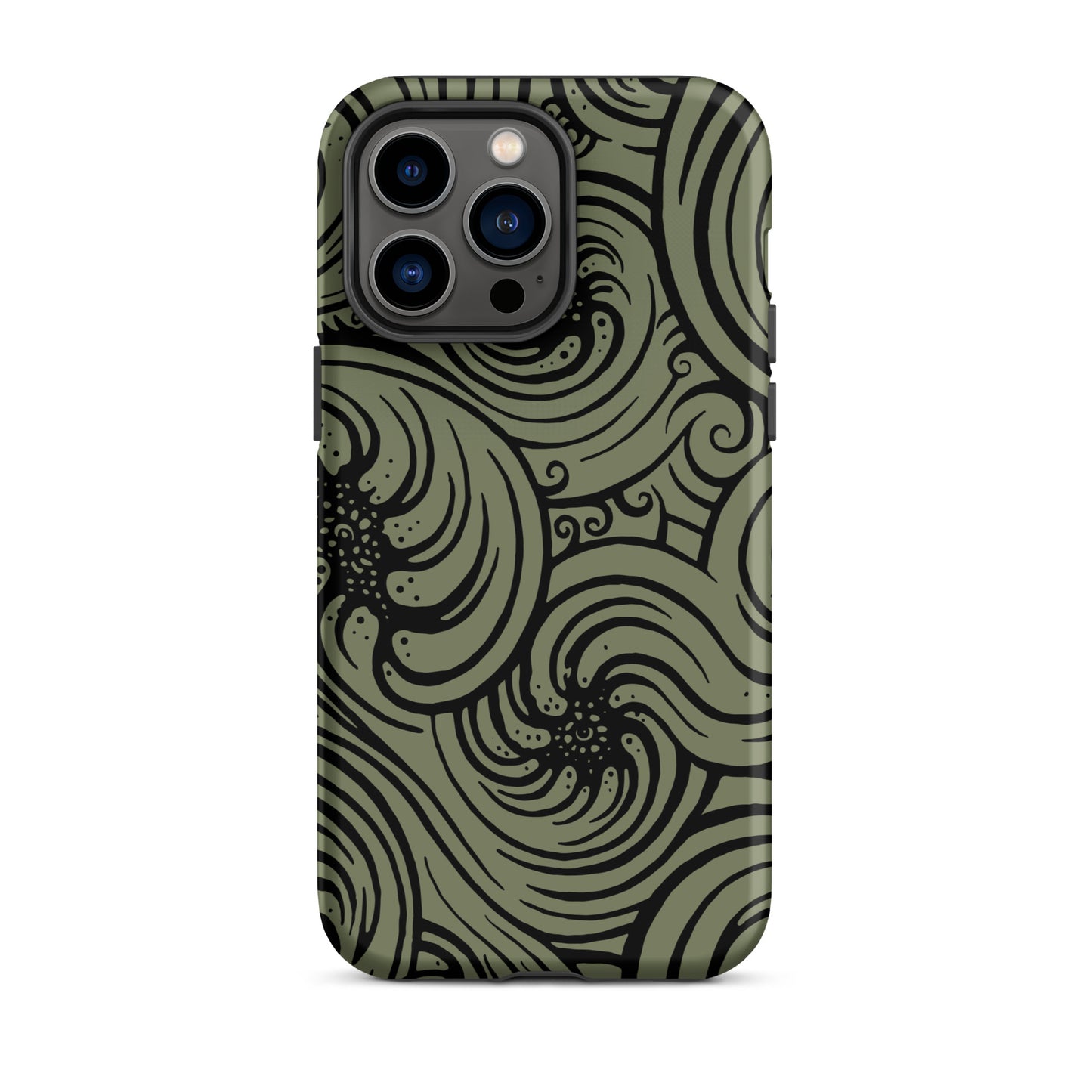 Tough Case for iPhone® : Cosmic Swirl - Sage w/ Black print