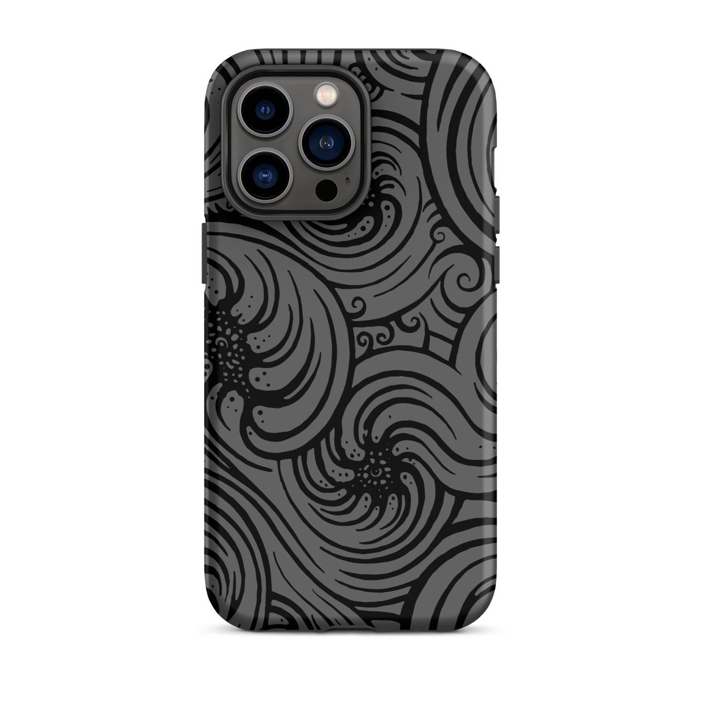 Tough Case for iPhone® : Cosmic Swirl - Gray w/ Black print