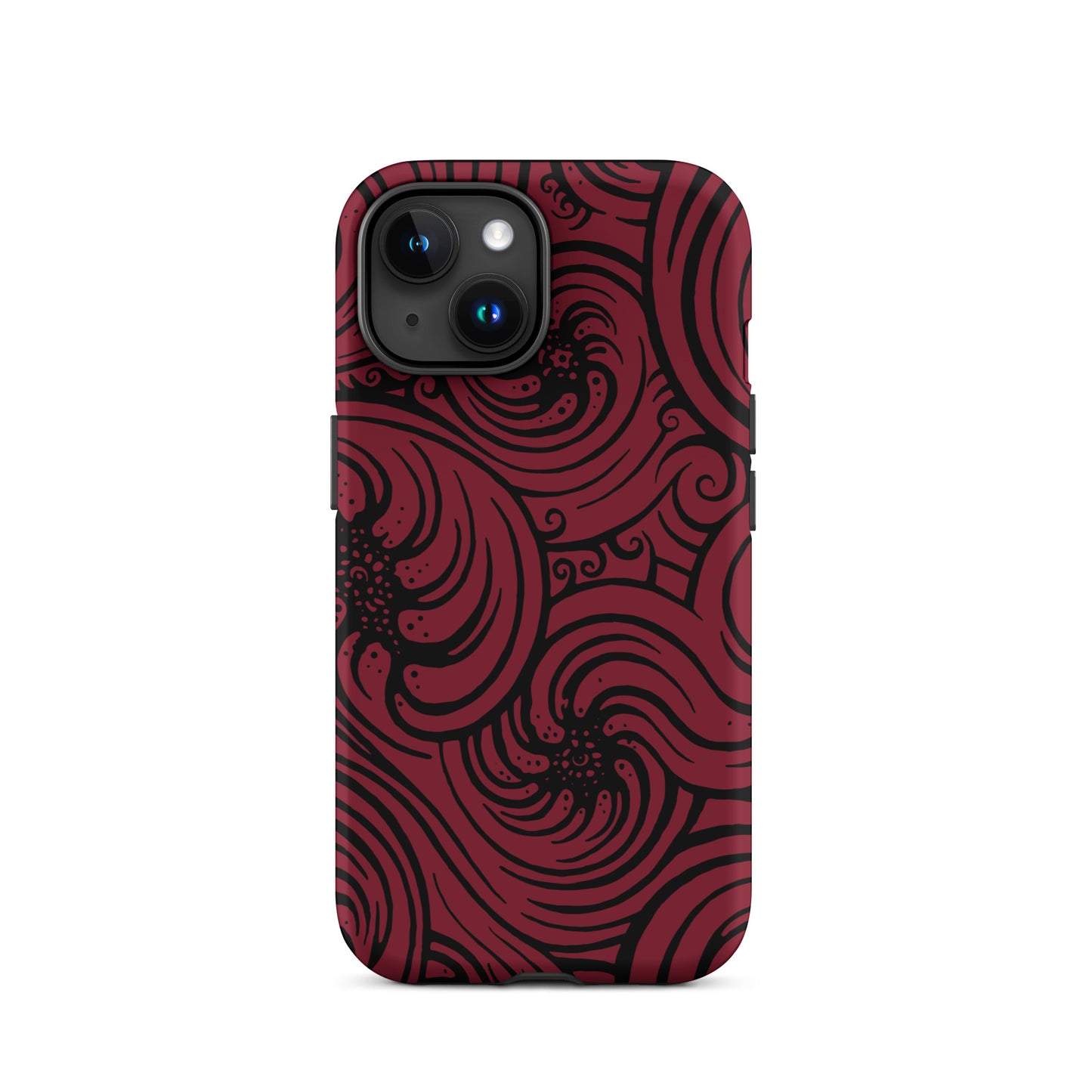 Tough Case for iPhone® : Cosmic Swirl - Red w/ Black print