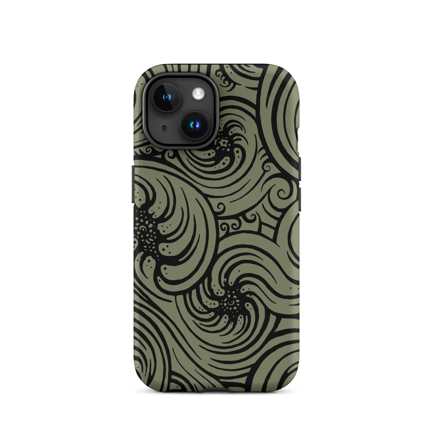 Tough Case for iPhone® : Cosmic Swirl - Sage w/ Black print
