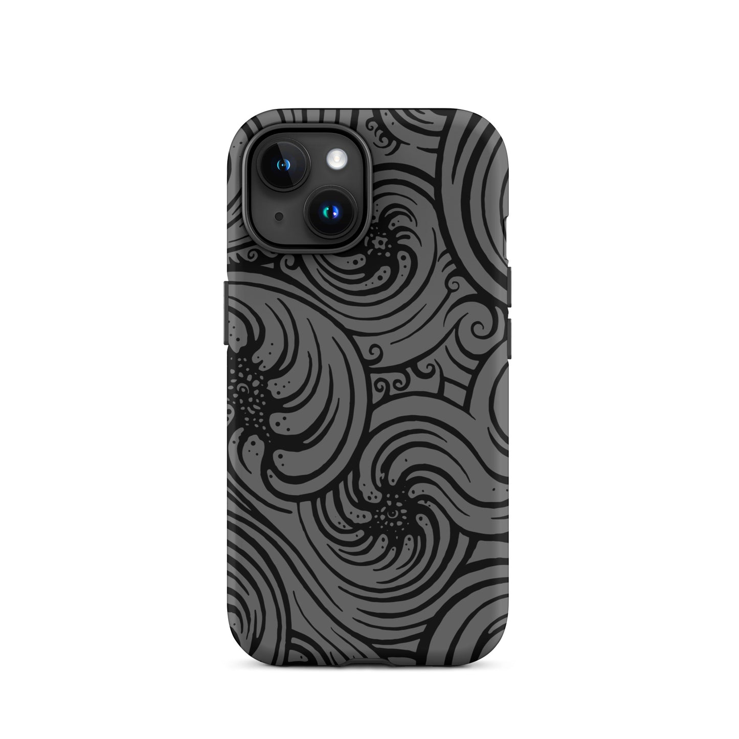 Tough Case for iPhone® : Cosmic Swirl - Gray w/ Black print