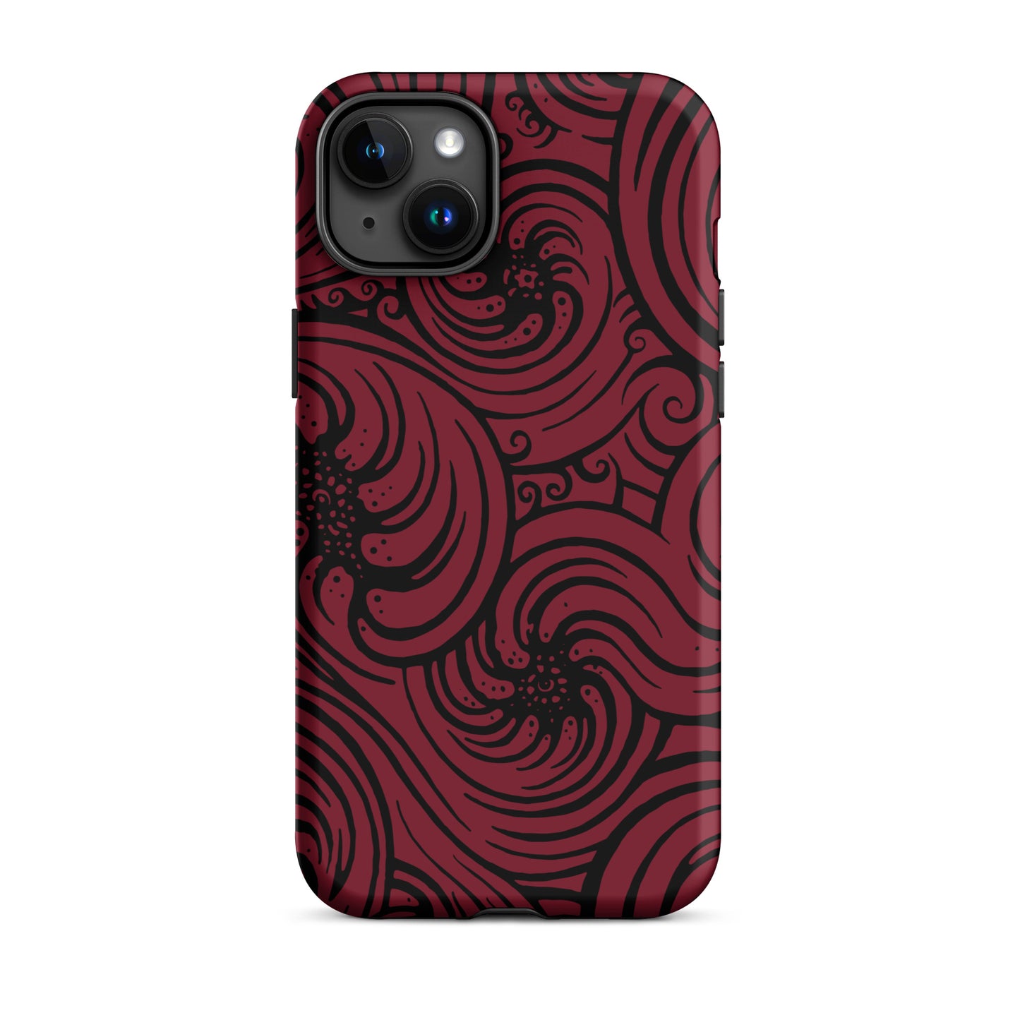 Tough Case for iPhone® : Cosmic Swirl - Red w/ Black print