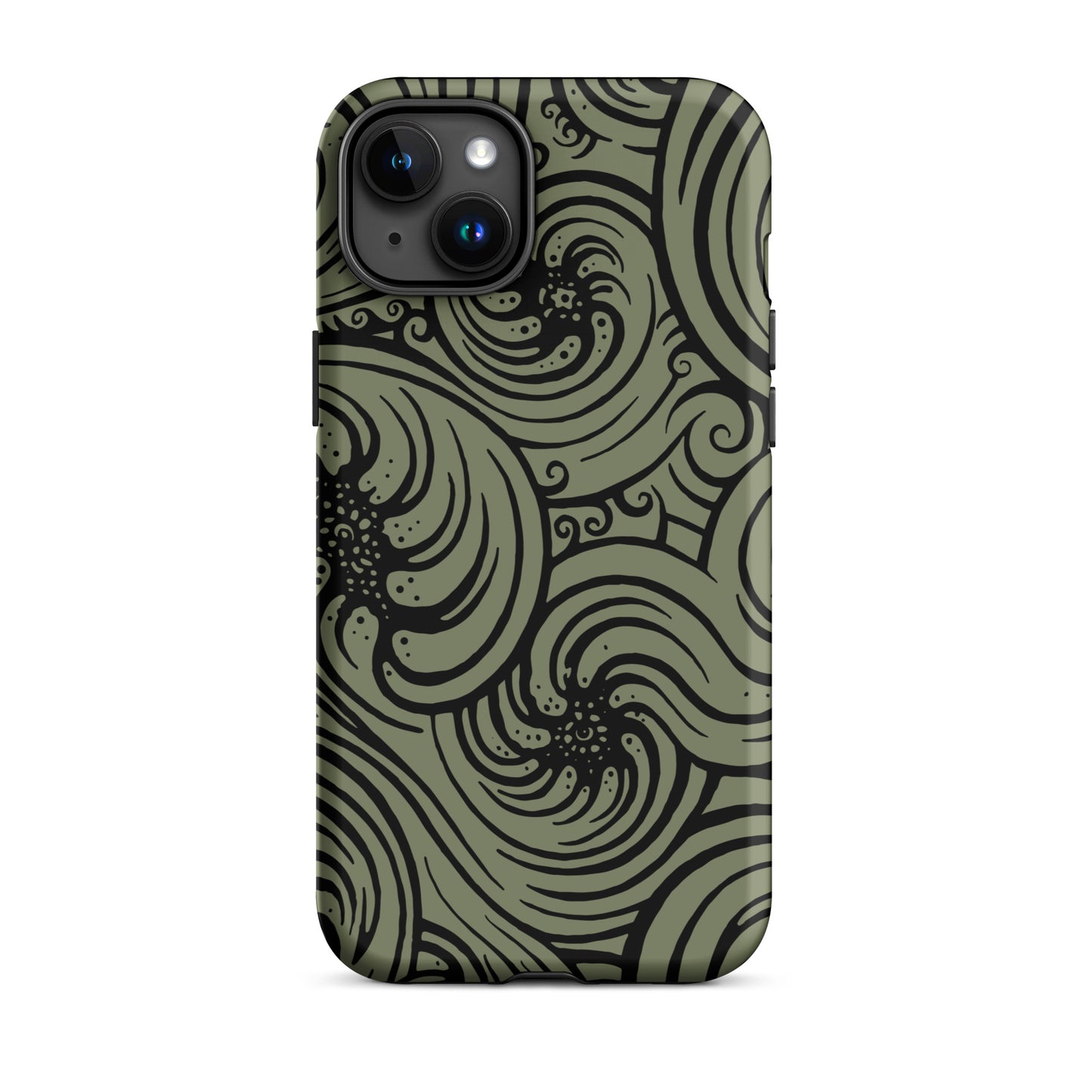 Tough Case for iPhone® : Cosmic Swirl - Sage w/ Black print