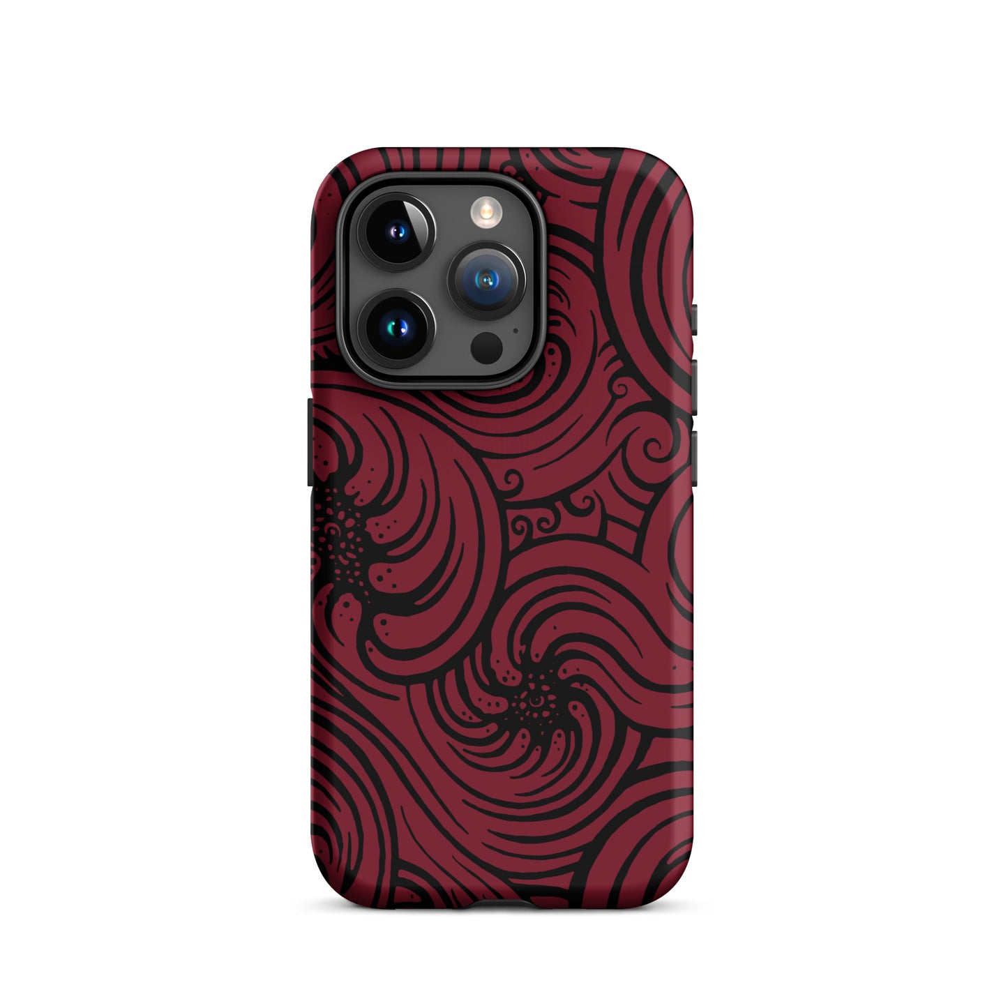 Tough Case for iPhone® : Cosmic Swirl - Red w/ Black print