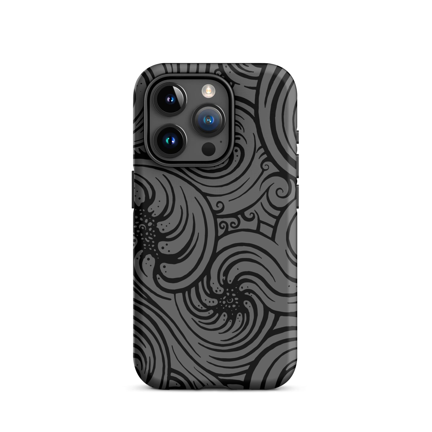 Tough Case for iPhone® : Cosmic Swirl - Gray w/ Black print