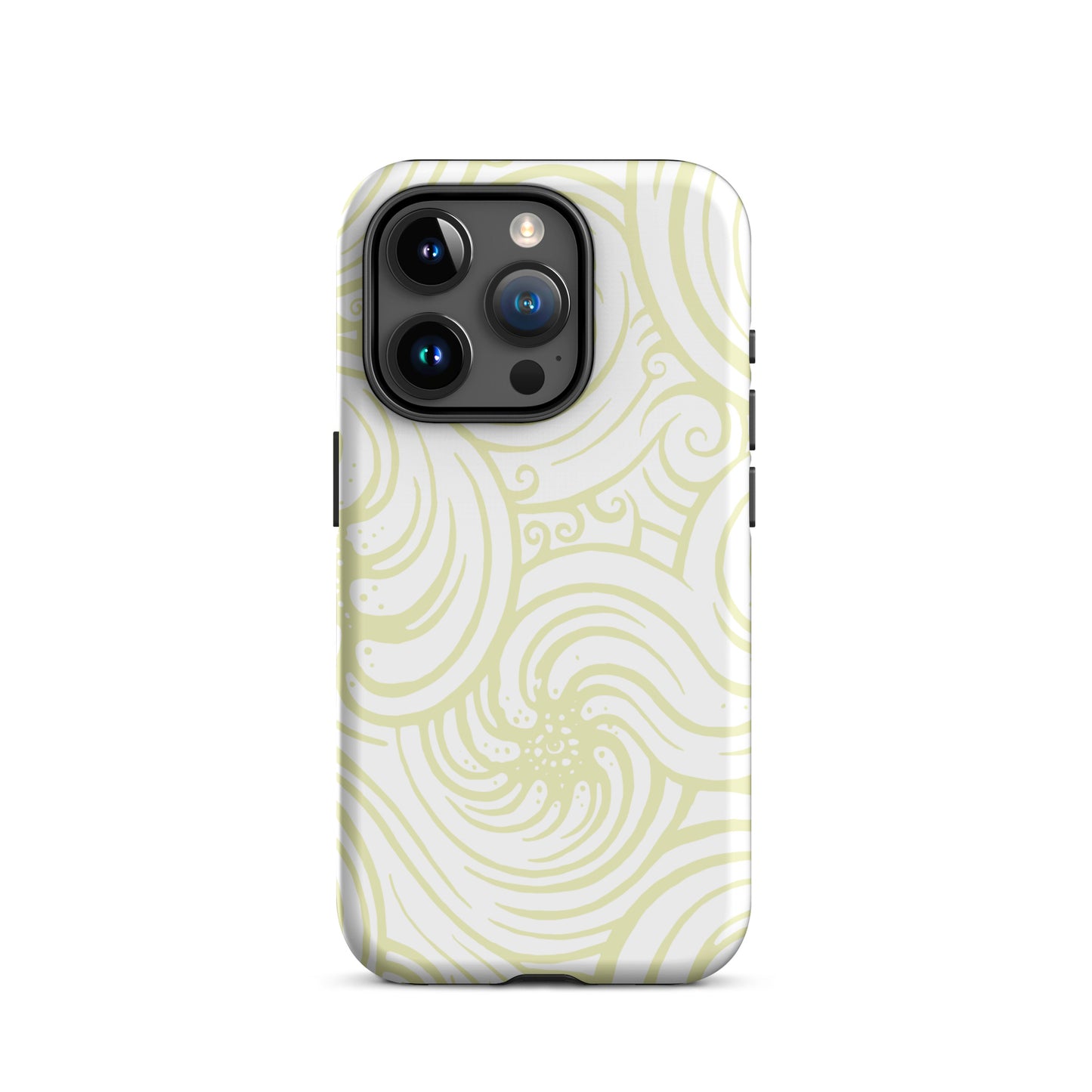 Tough Case for iPhone® : Cosmic Swirl - White w/ Cream print