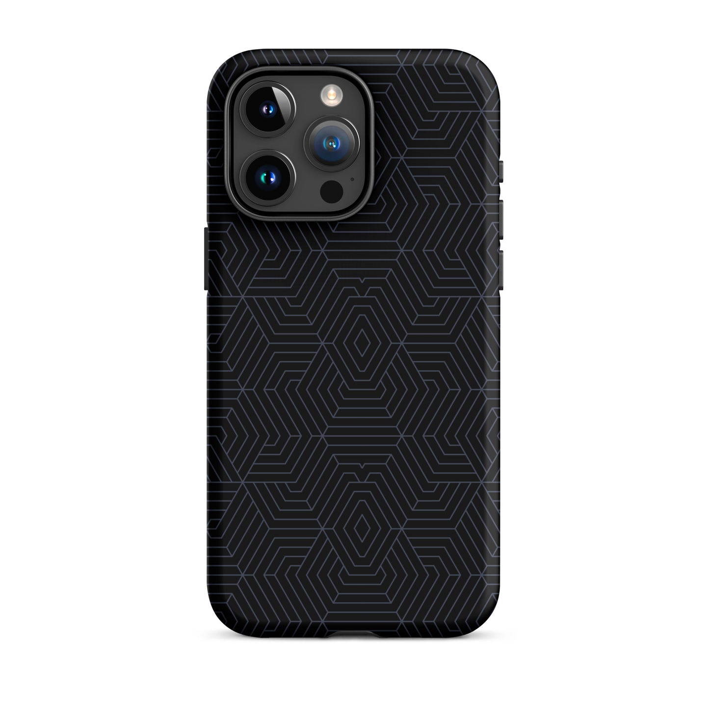 Tough Case for iPhone® : Hexacubes - Black w/ Teal print