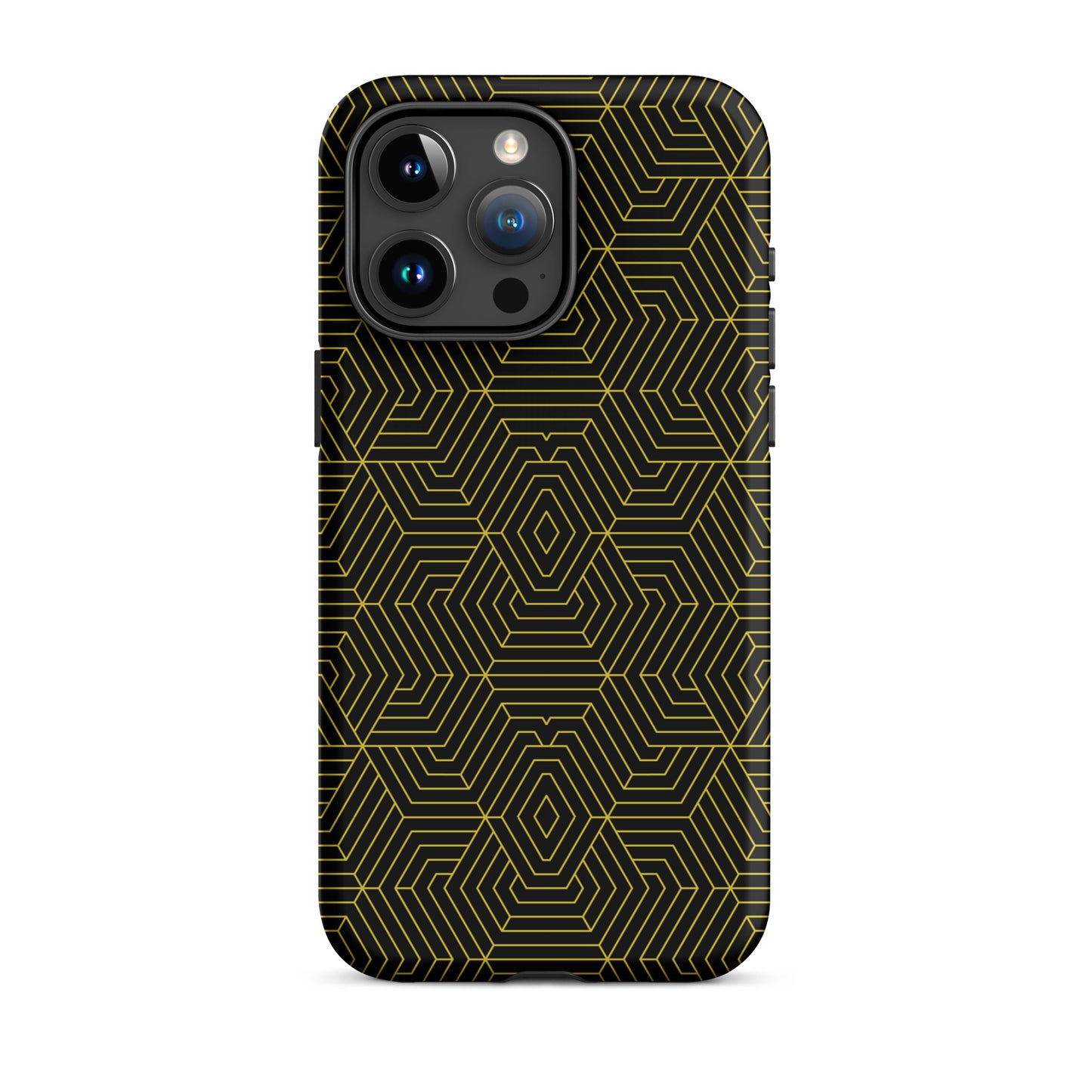 Tough Case for iPhone® : Hexacubes - Black w/ Gold print