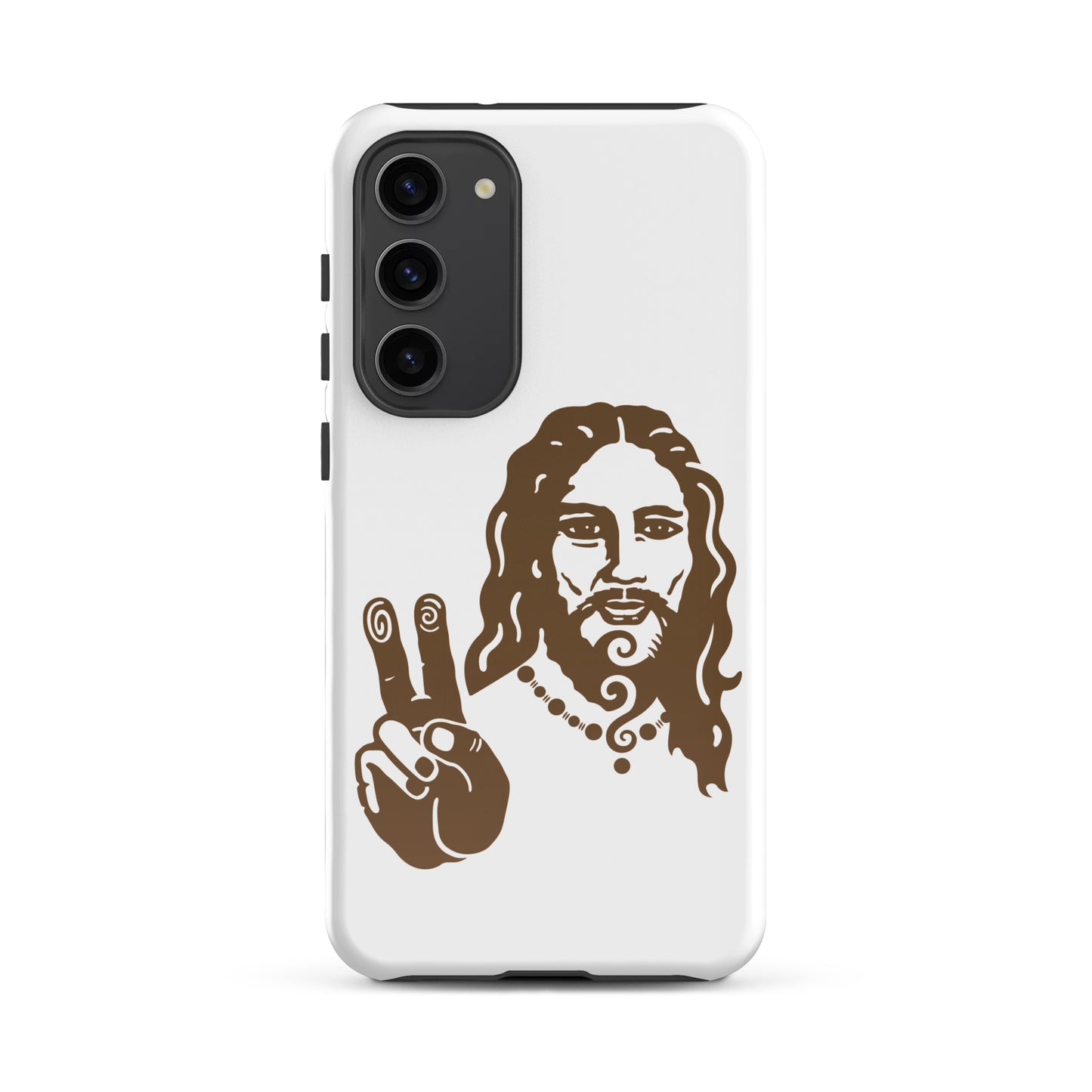 Tough case for Samsung® : Peace Jesus - White w/ Bronze print