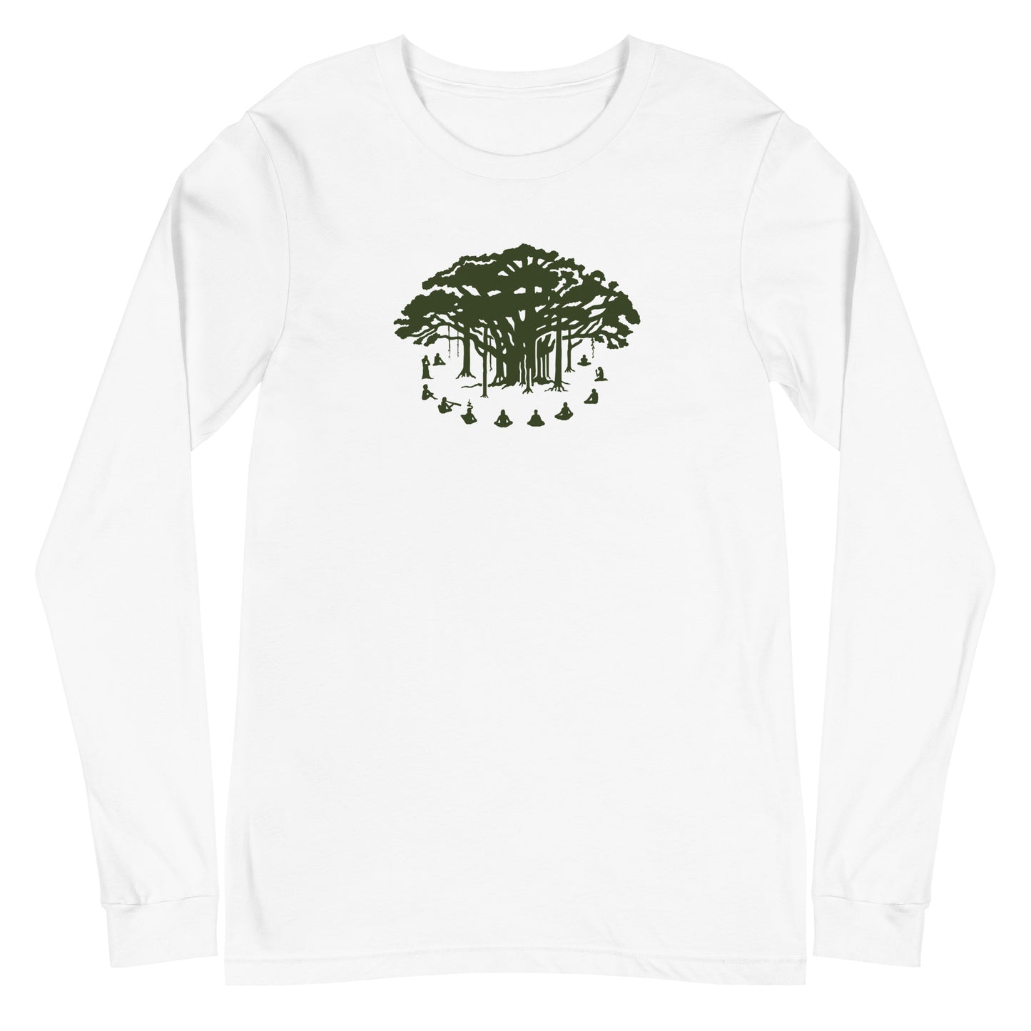 Unisex Long Sleeve Tee : Communitree / Dark Green print