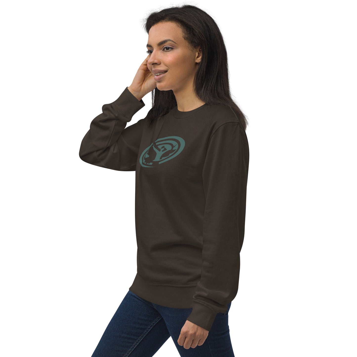 Unisex Organic Sweatshirt : Swirlspace Logo BG - BlueGray print