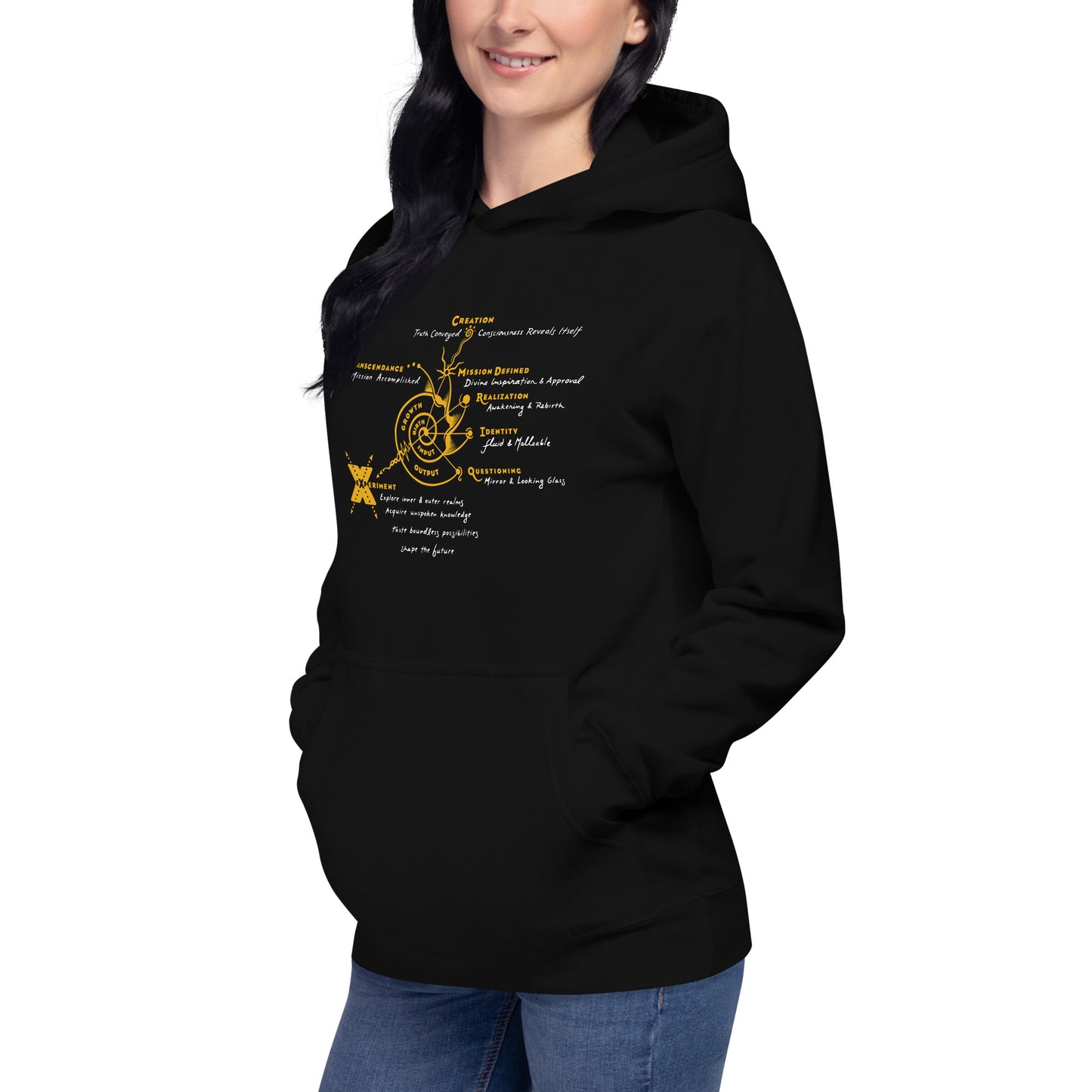Unisex Hoodie : Growth - w/ Gold & White print