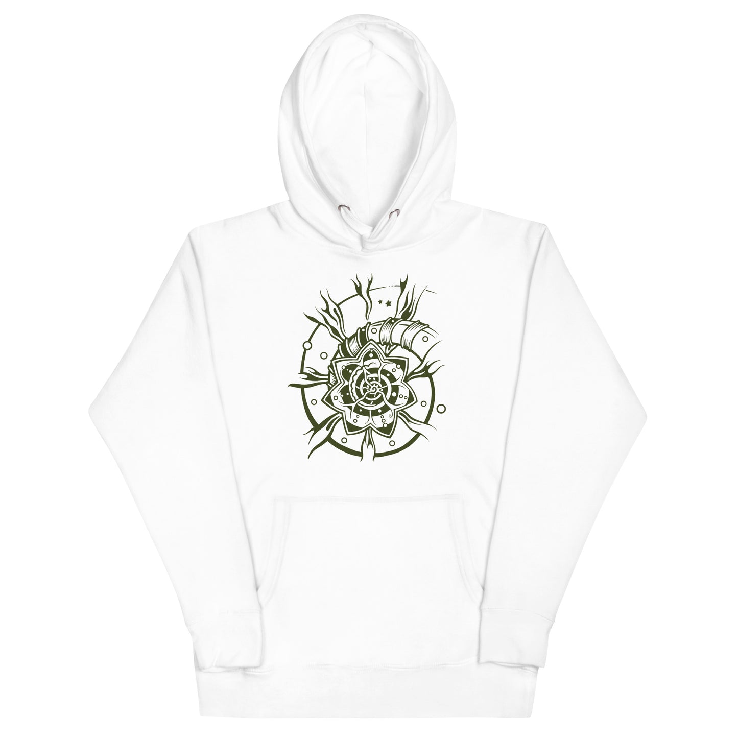 Unisex Hoodie : Starflower - Olive Print