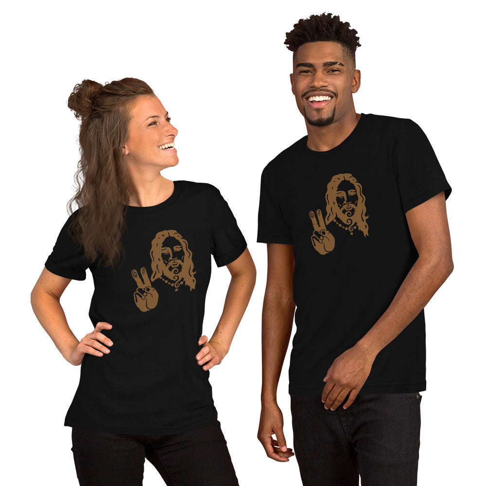 Unisex t-shirt : Peace Jesus - Bronze print