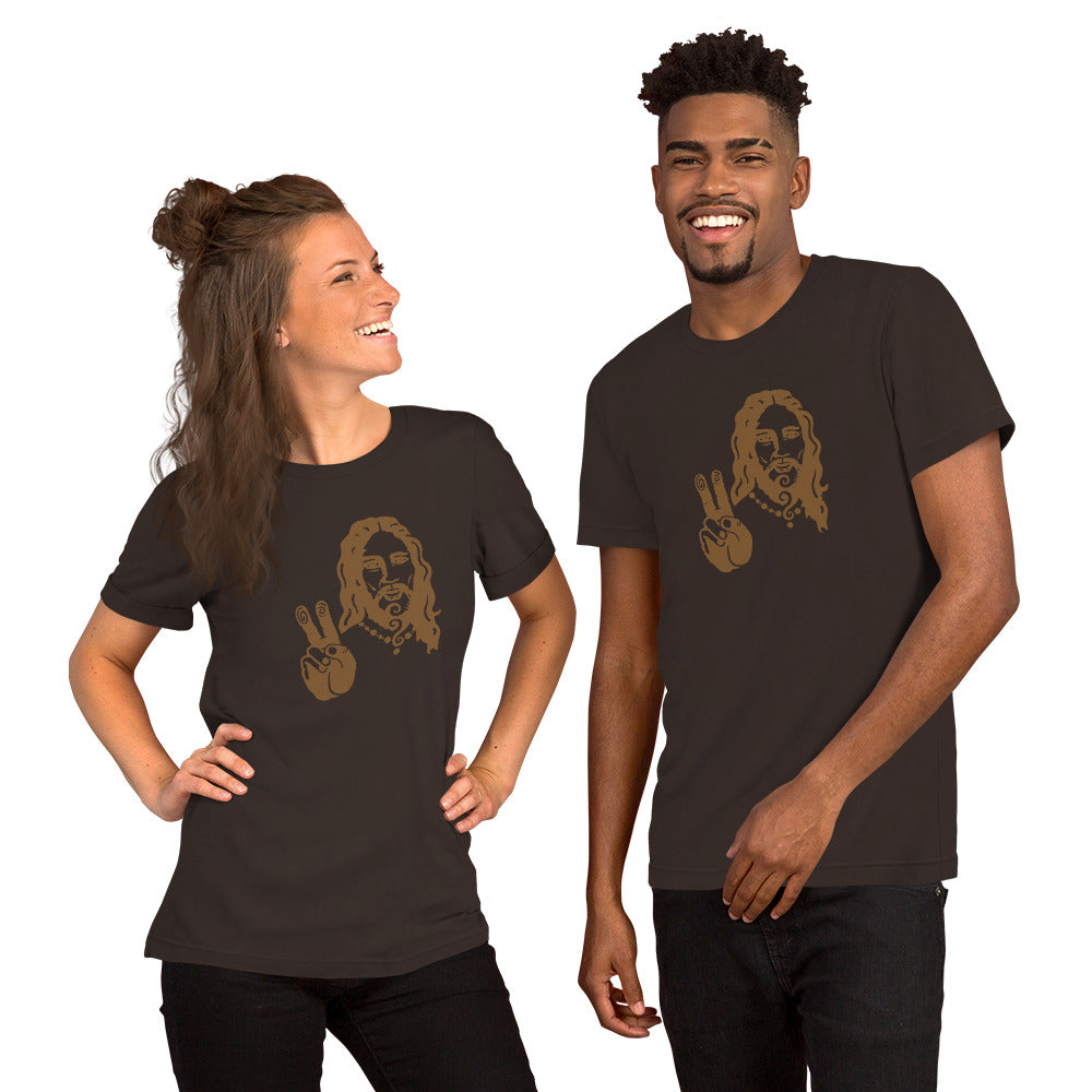 Unisex t-shirt : Peace Jesus - Bronze print