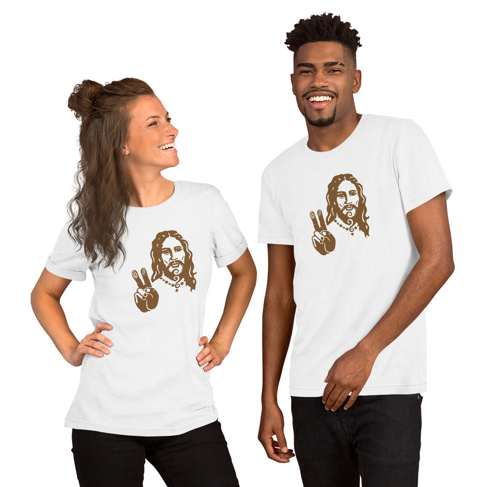 Unisex t-shirt : Peace Jesus - Bronze print