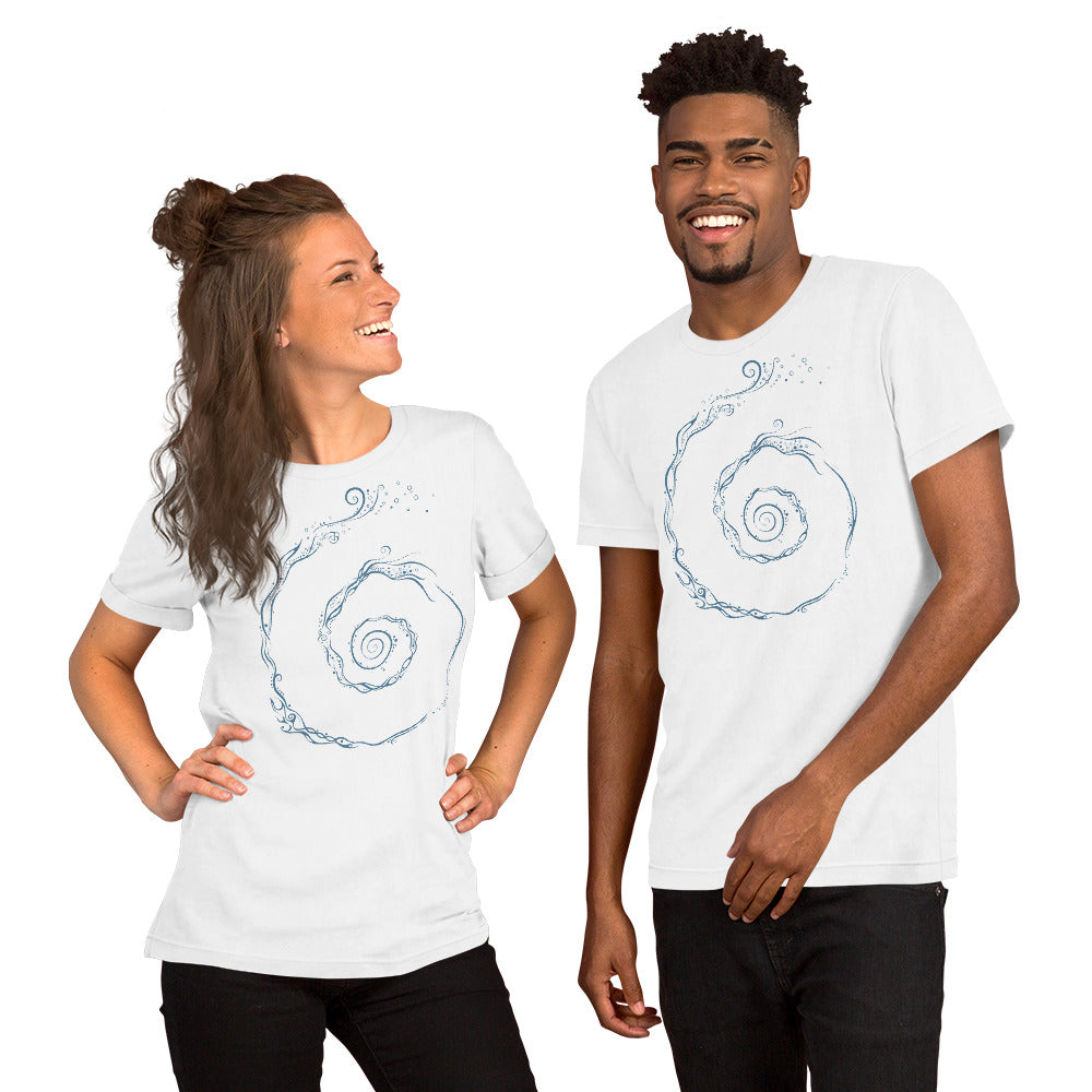 Unisex t-shirt : Aquaswirl - Light Blue print