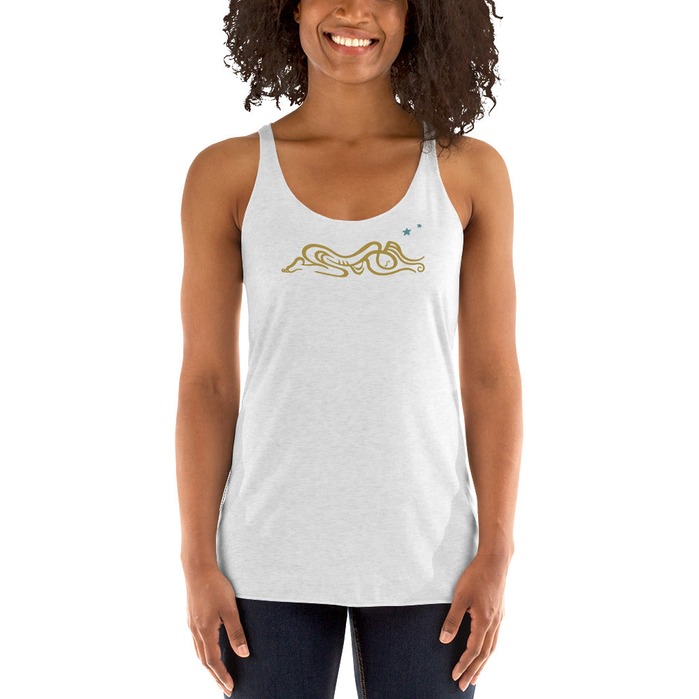 Women's Racerback Tank : Zoga - Gold print (non-metallic)