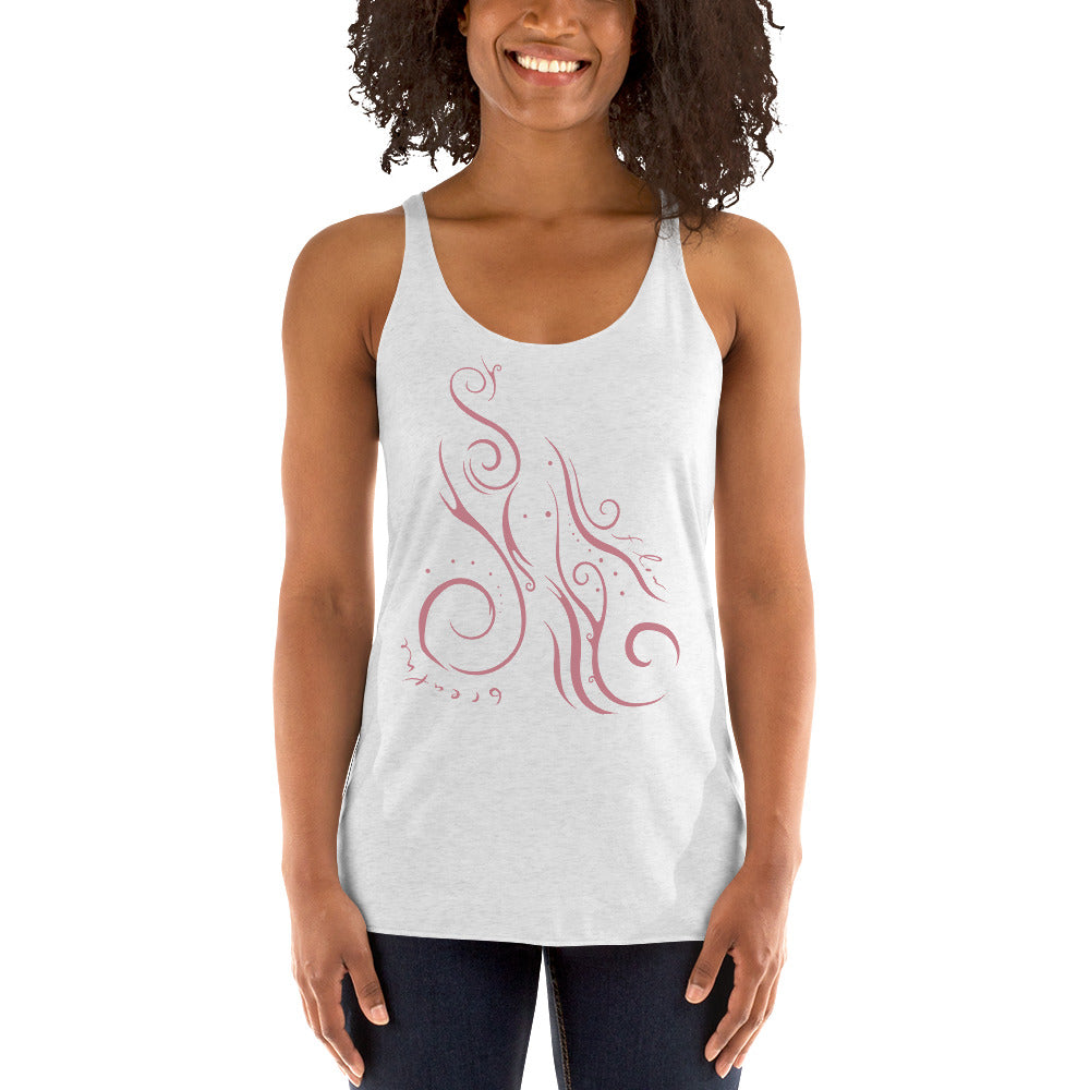 Women's Racerback Tank : Breathe 'n Flow - Mauve print