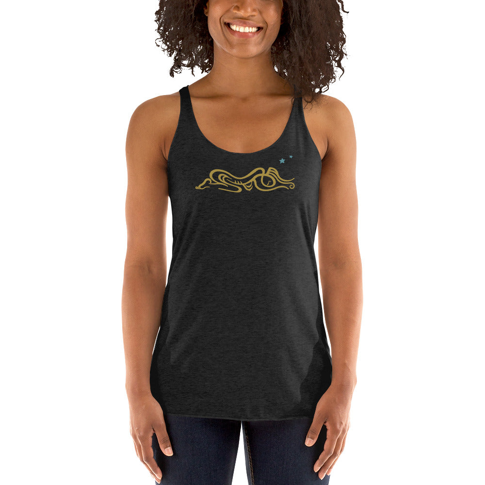 Women's Racerback Tank : Zoga - Gold print (non-metallic)