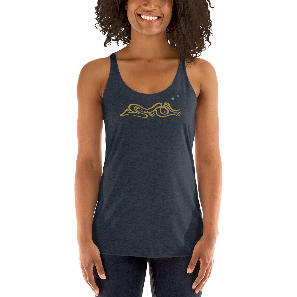 Women's Racerback Tank : Zoga - Gold print (non-metallic)