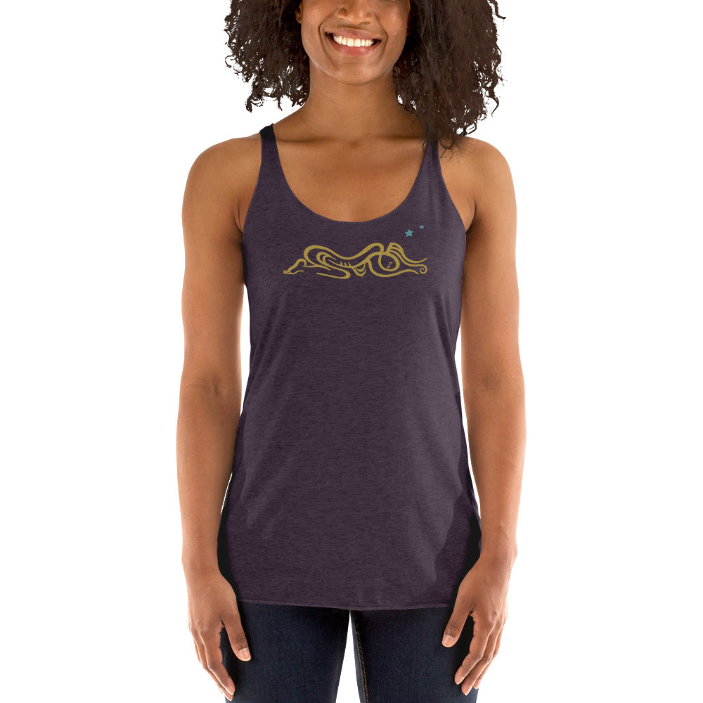 Women's Racerback Tank : Zoga - Gold print (non-metallic)