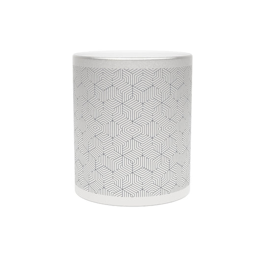 Metallic Mug (Silver\Gold) - Hexacubes - Bue Gray print