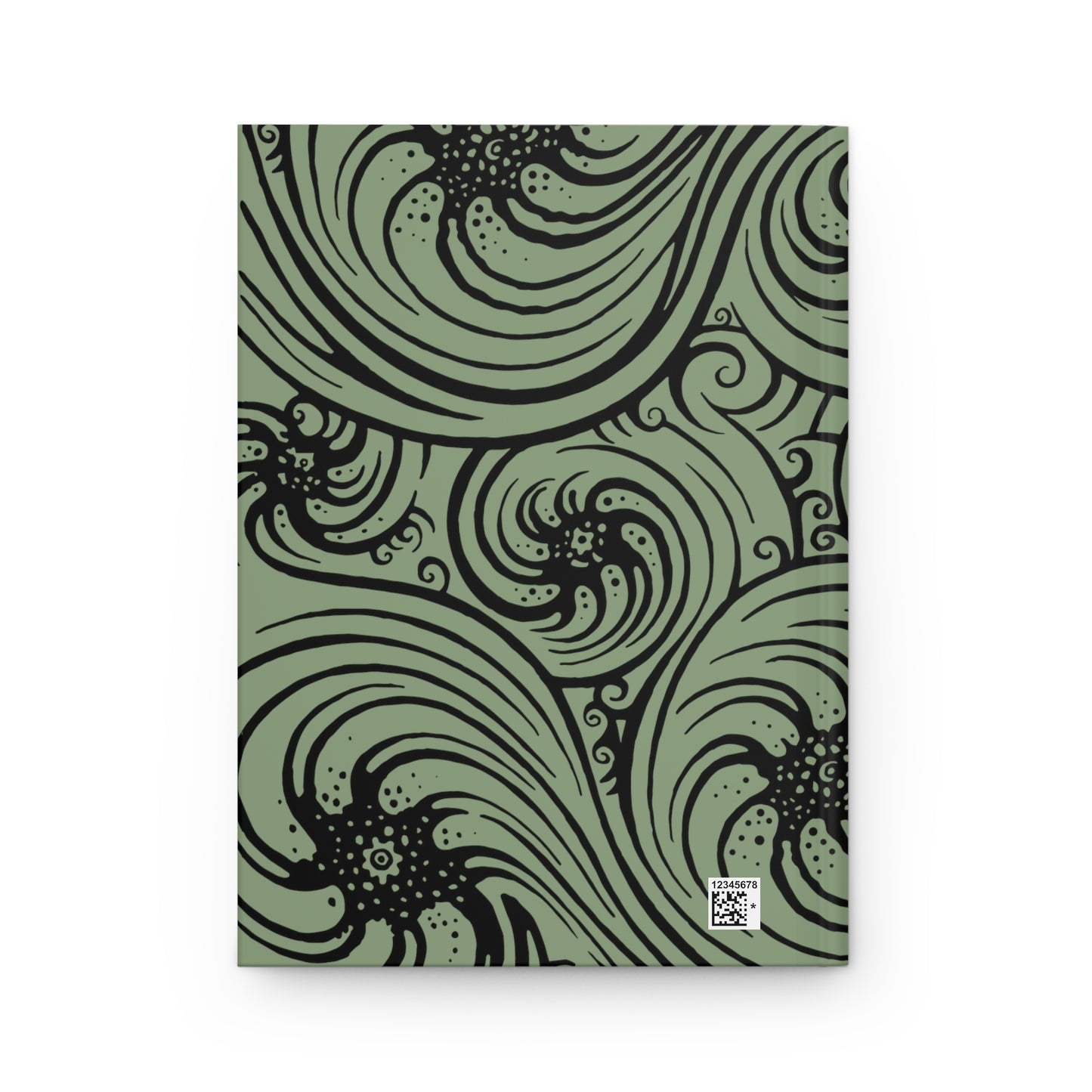 Hardcover Journal Matte : Cosmic Flow - Sage w Black