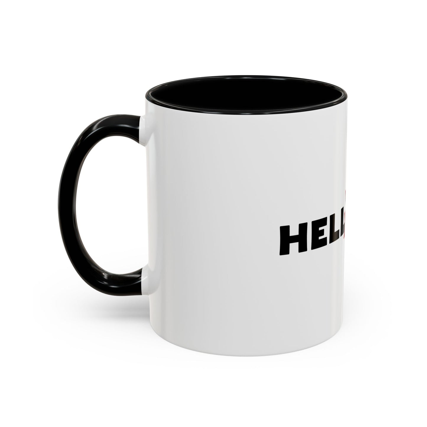 Accent Coffee Mug: HellaHoly™ Logo 01 - Black & Red print