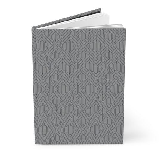 Hardcover Journal Matte : Hexacube - Gray w/ Blue