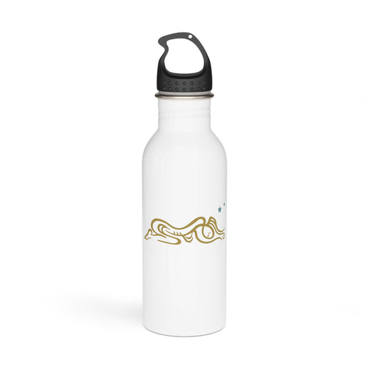 Stainless Steel Water Bottle : Zoga - White w/ Gold print